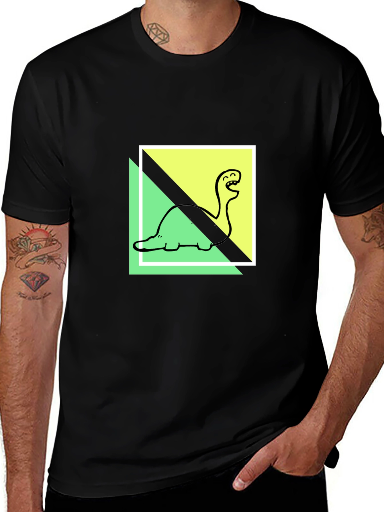 Variant 8 of Dino Tee: Cartoon Brontosaurus Graphic Print