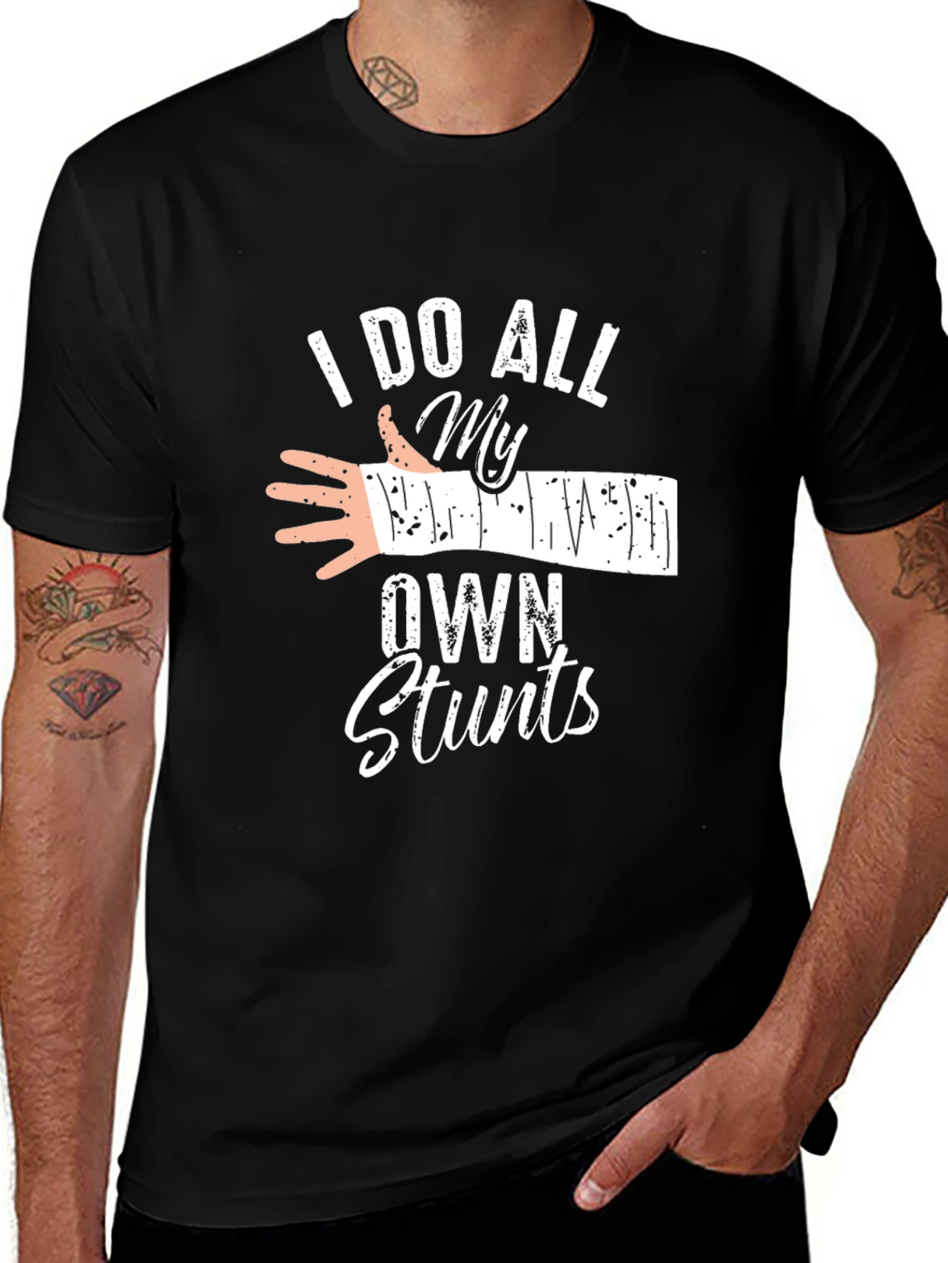 Variant 27 of I Do All My Own Stunts Graphic Tee