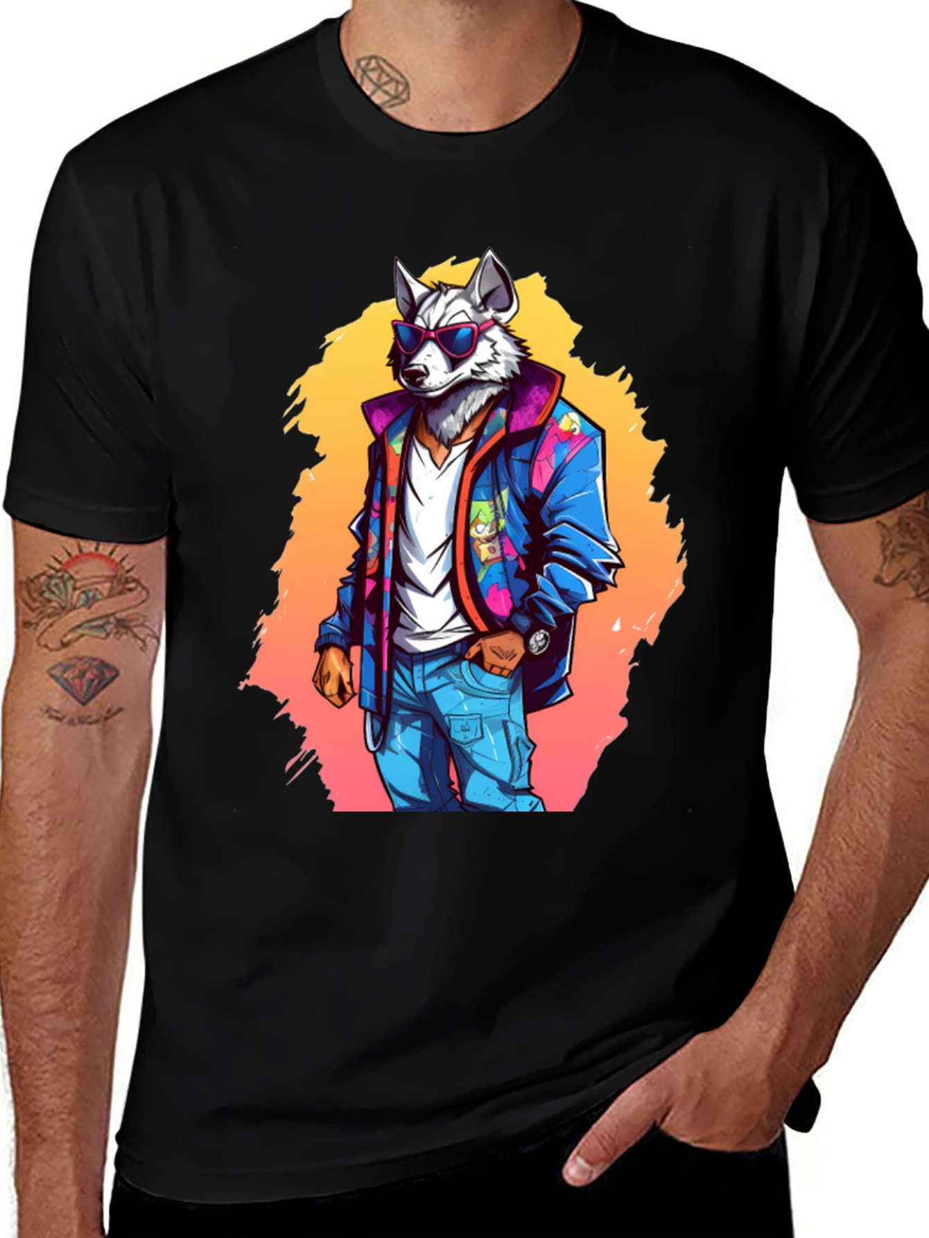 Variant 16 of Cool Wolf Graphic T-Shirt - Unique Design Tee