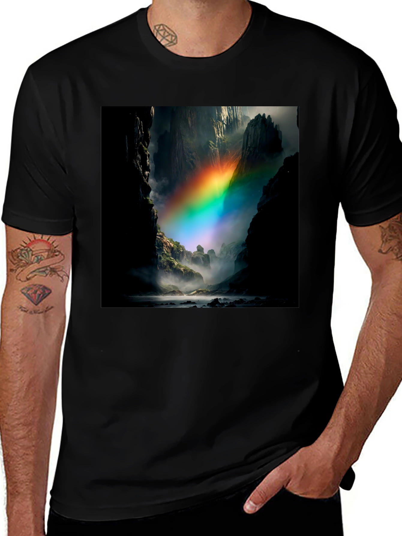 Black Rainbow Mountain T-Shirt main image