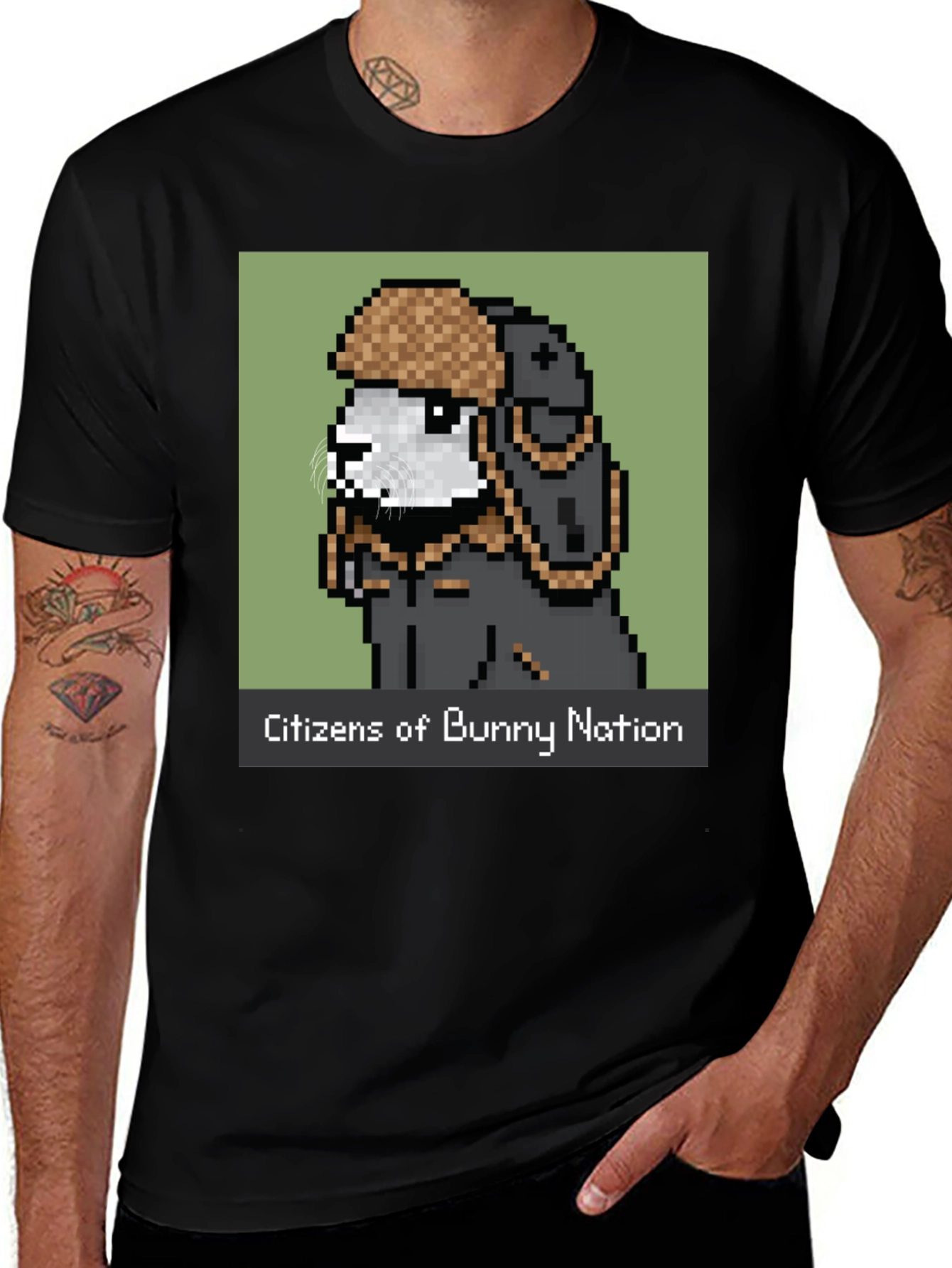 Variant 26 of Citizens of Bunny Nation Black T-Shirt