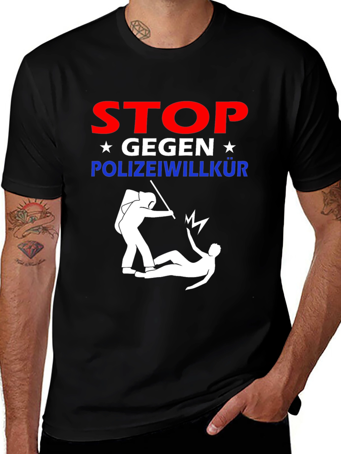 Stop Polizeiwilkür T-Shirt Political Protest