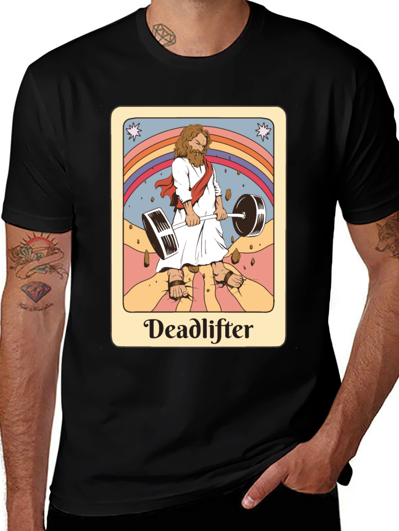 Deadlifter Graphic Tee - Jesus Weightlifting T-Shirt