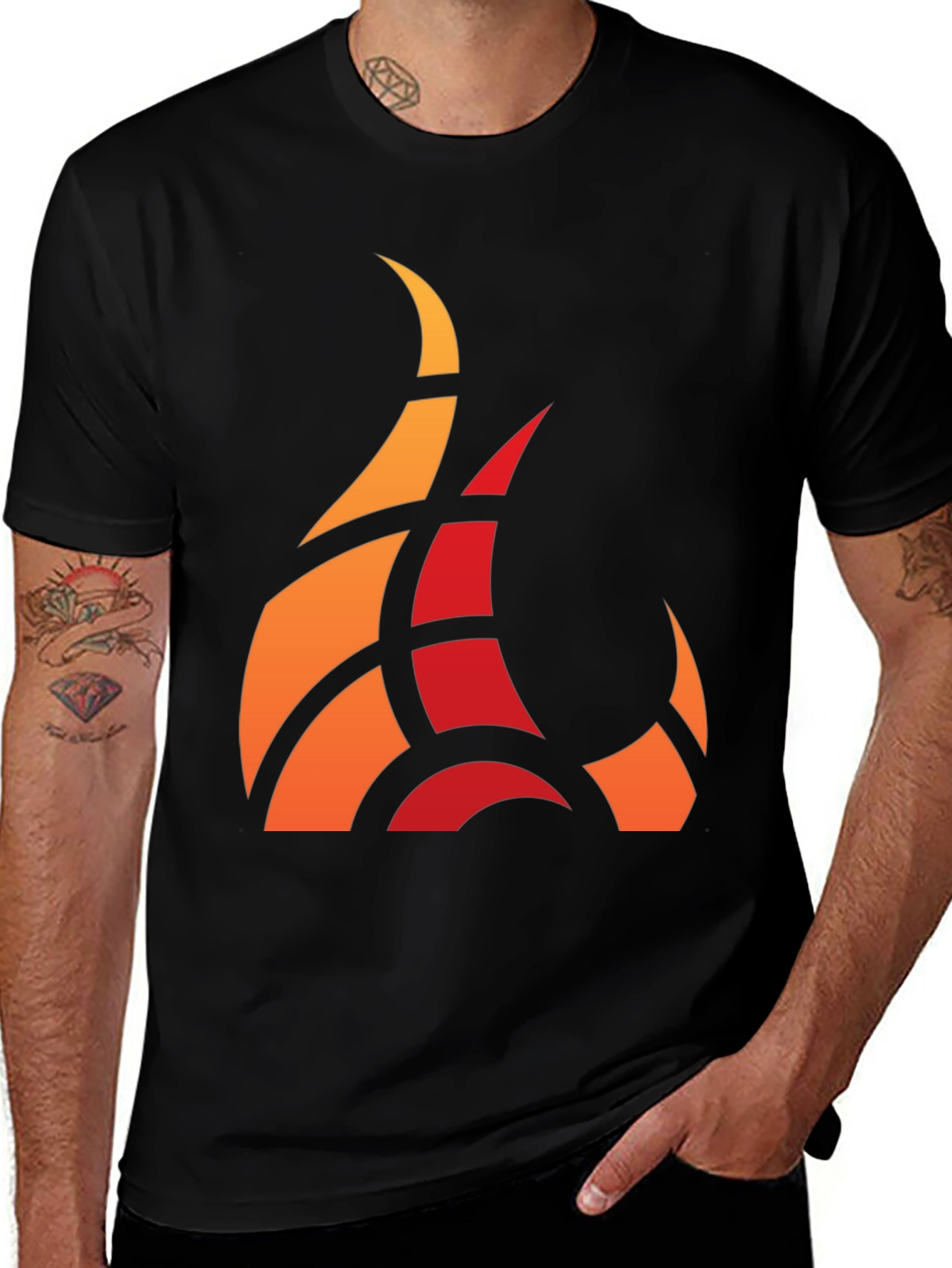 Variant 21 of Abstract Flame Graphic Tee - Cool Casual Style