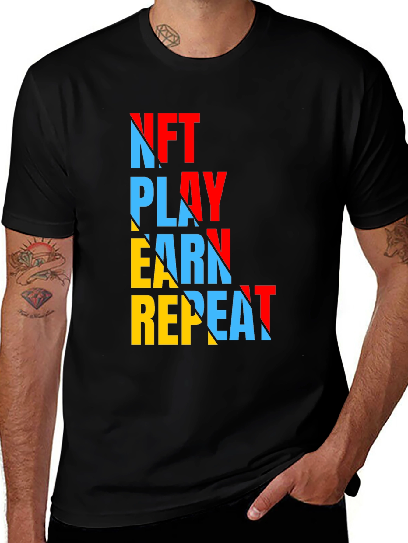 Variant 13 of NFT Play Earn Repeat Graphic Tee