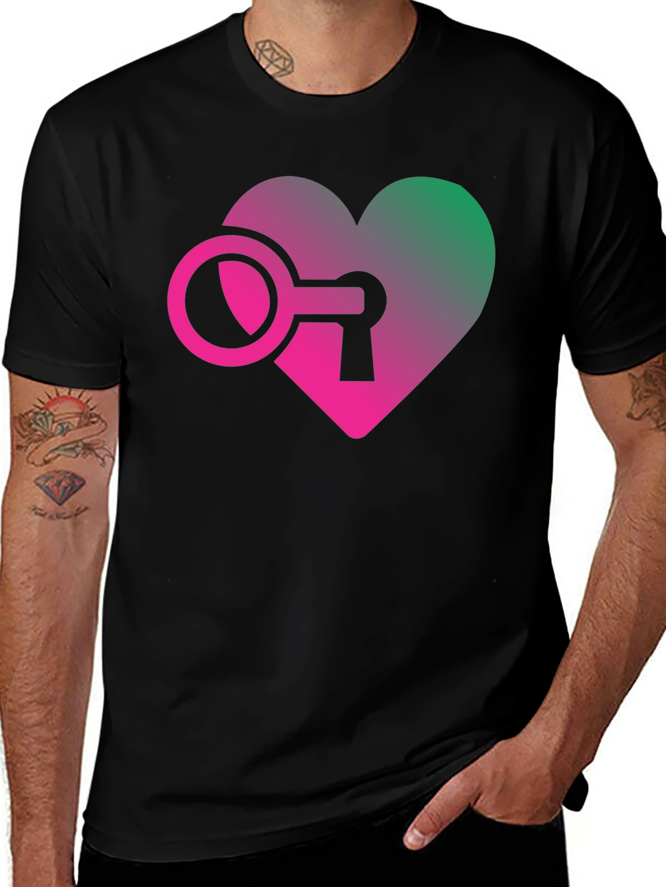 Heart Key Graphic T-Shirt - Unlock Your Style