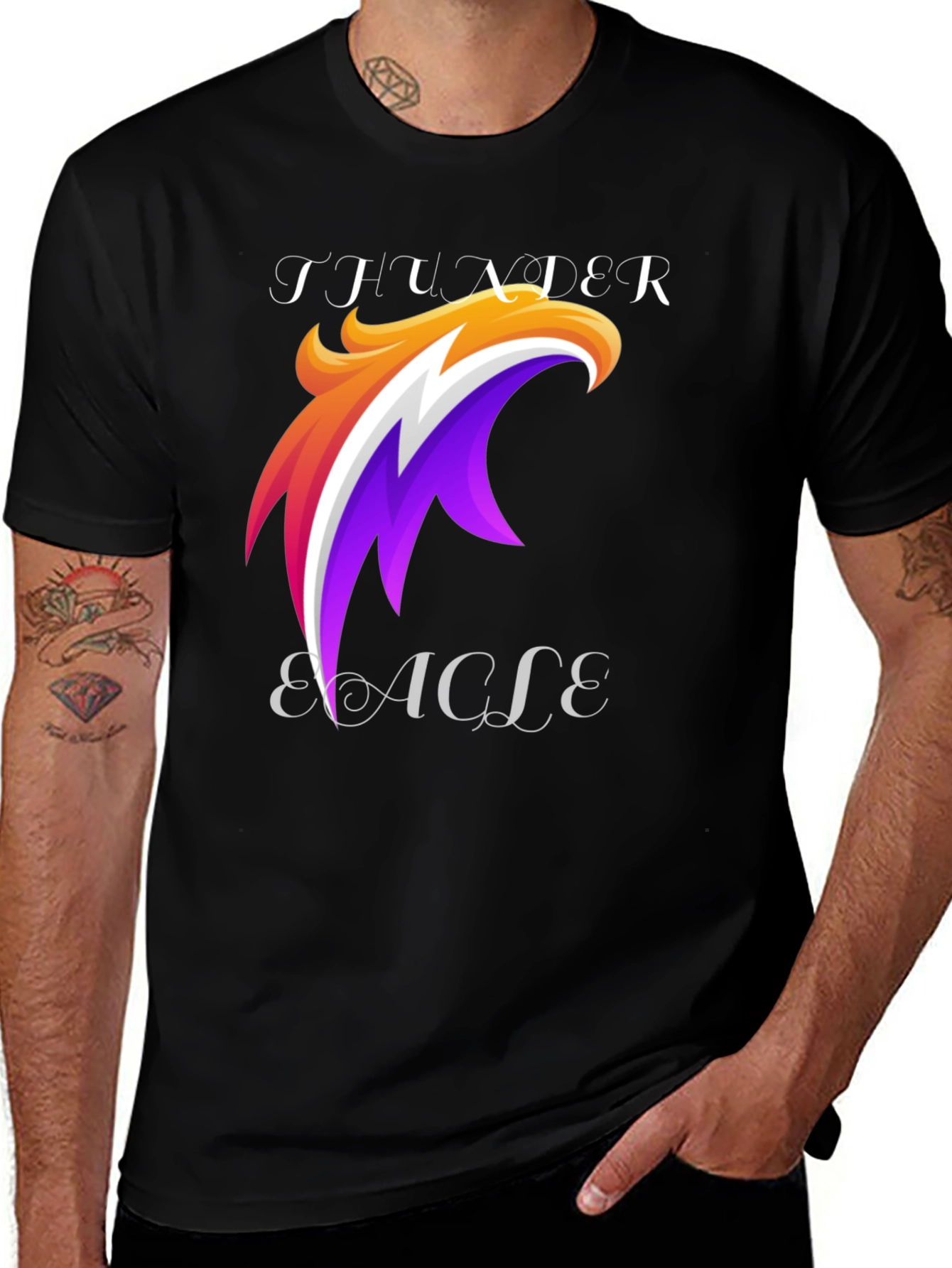 Variant 15 of Thunder Eagle Graphic Tee - Bold Design, Soft Comfort