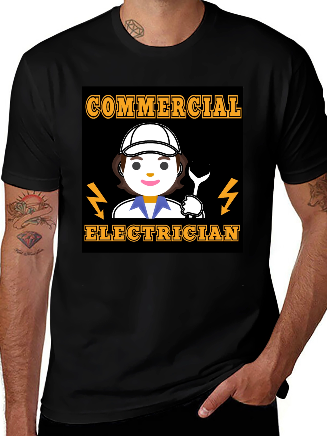 Commercial Electrician Cartoon T-Shirt