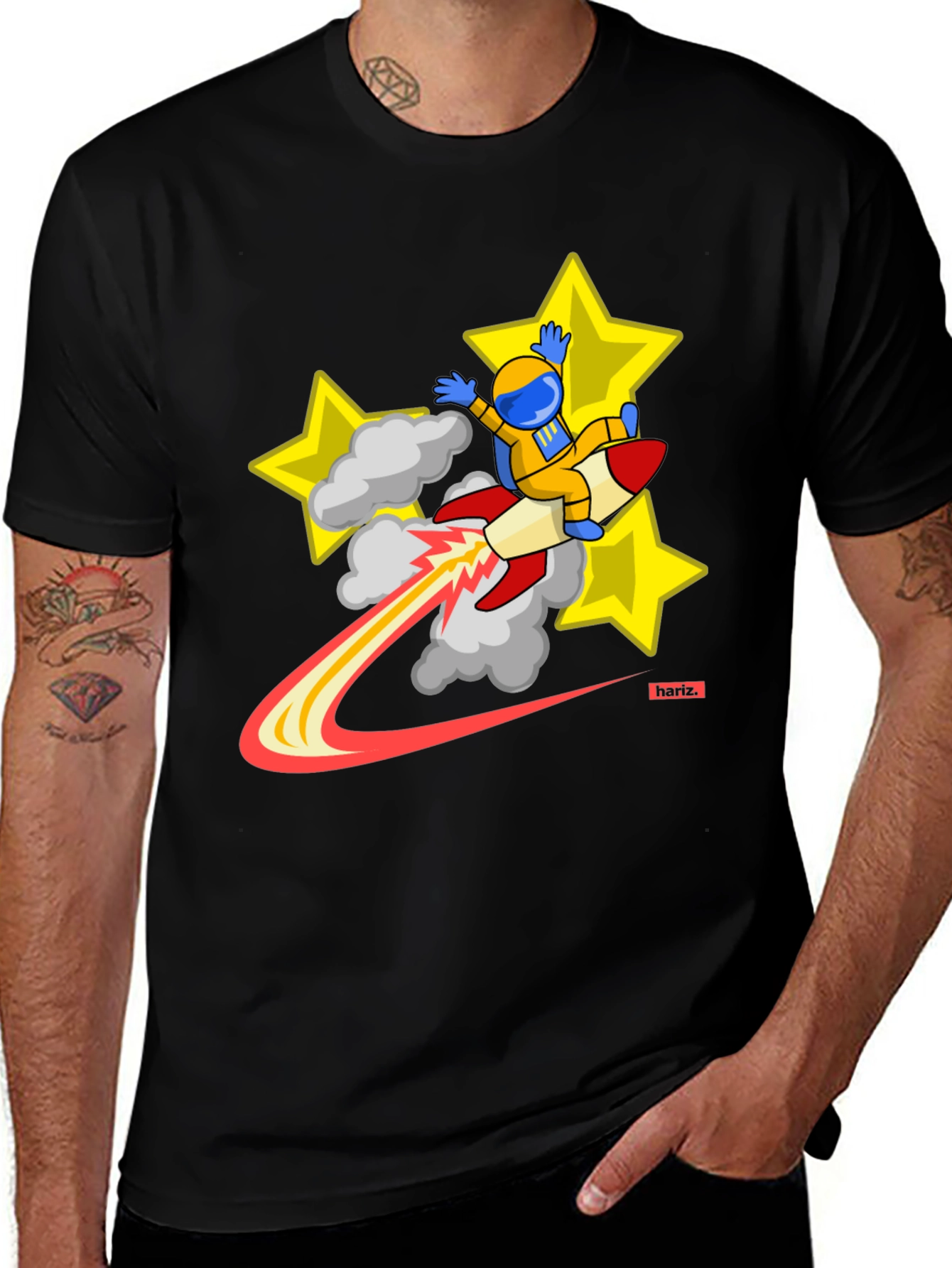 Variant 4 of Astronaut Rocket Ride Graphic T-Shirt