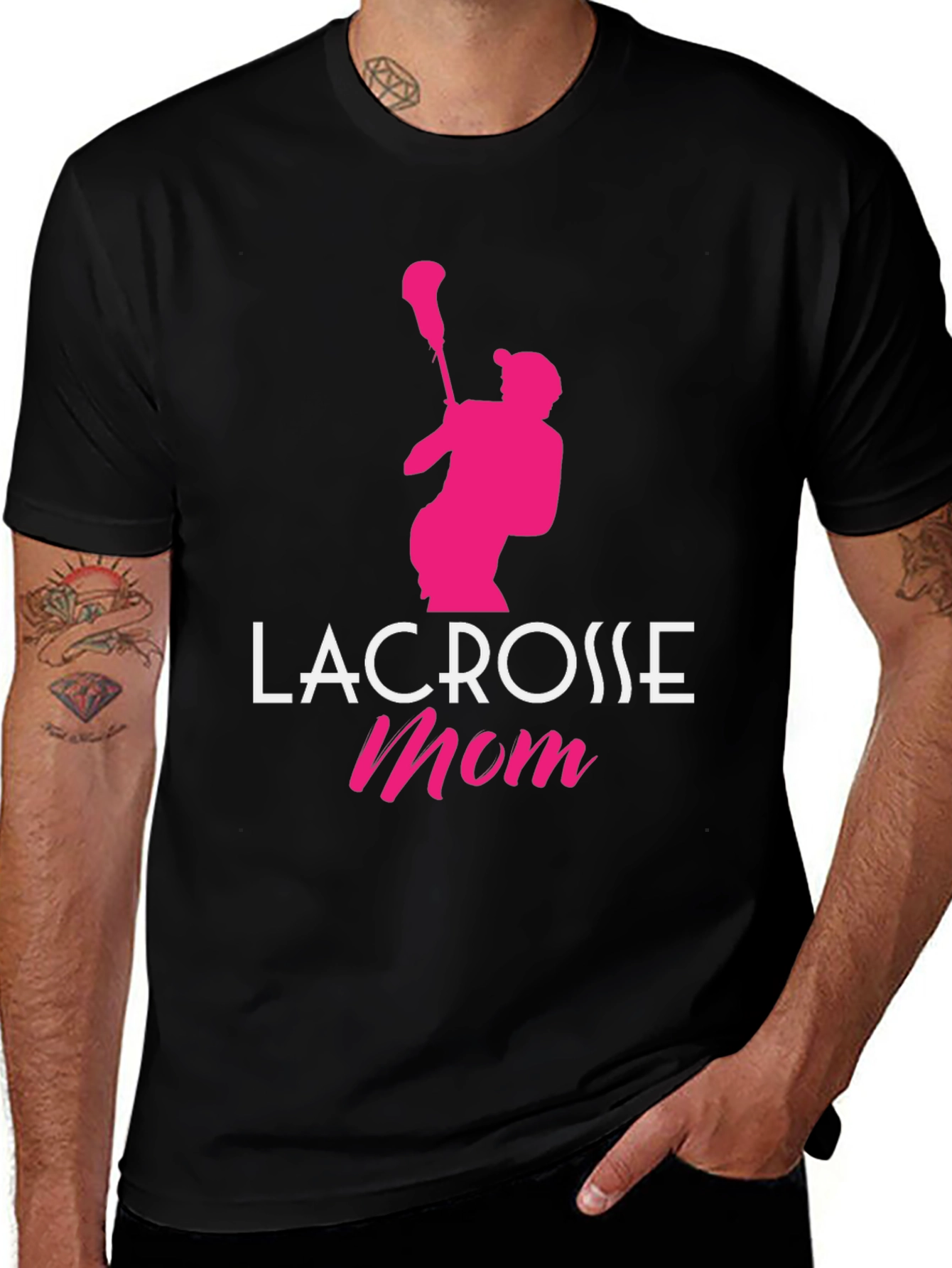 Lacrosse Mom Graphic Tee - Black