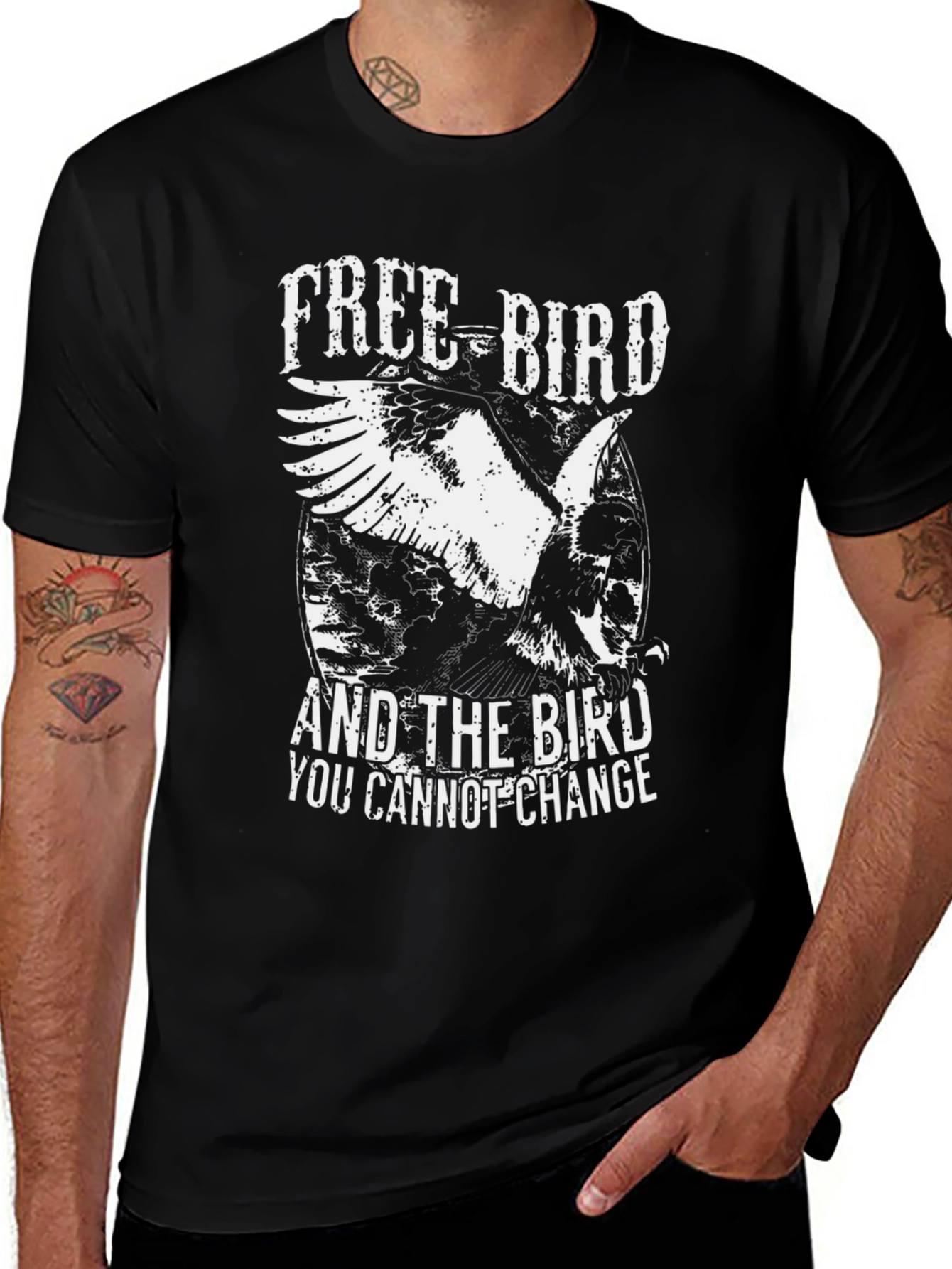 Variant 6 of Free Bird Graphic Black T-Shirt