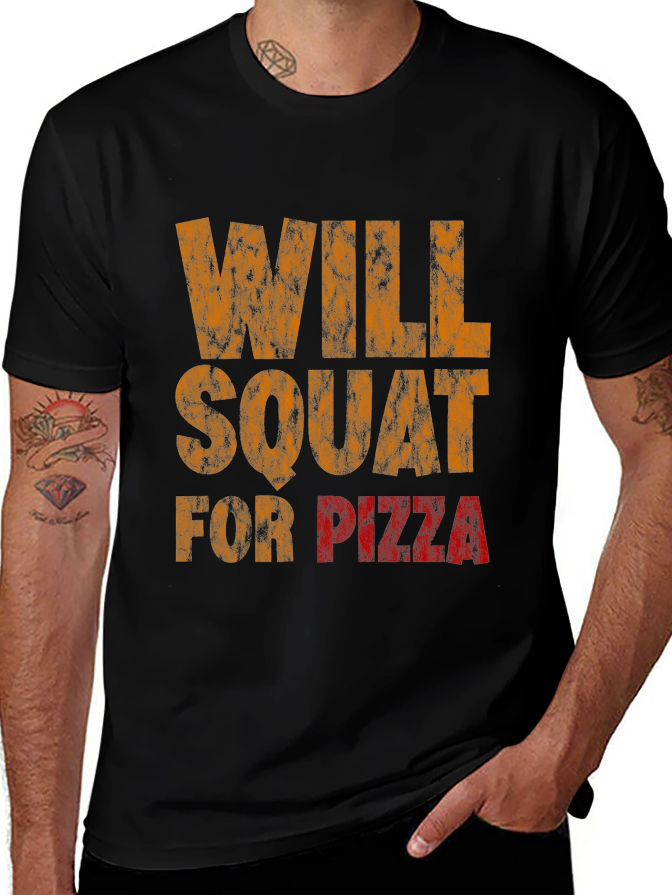 Will Squat For Pizza Graphic T-Shirt