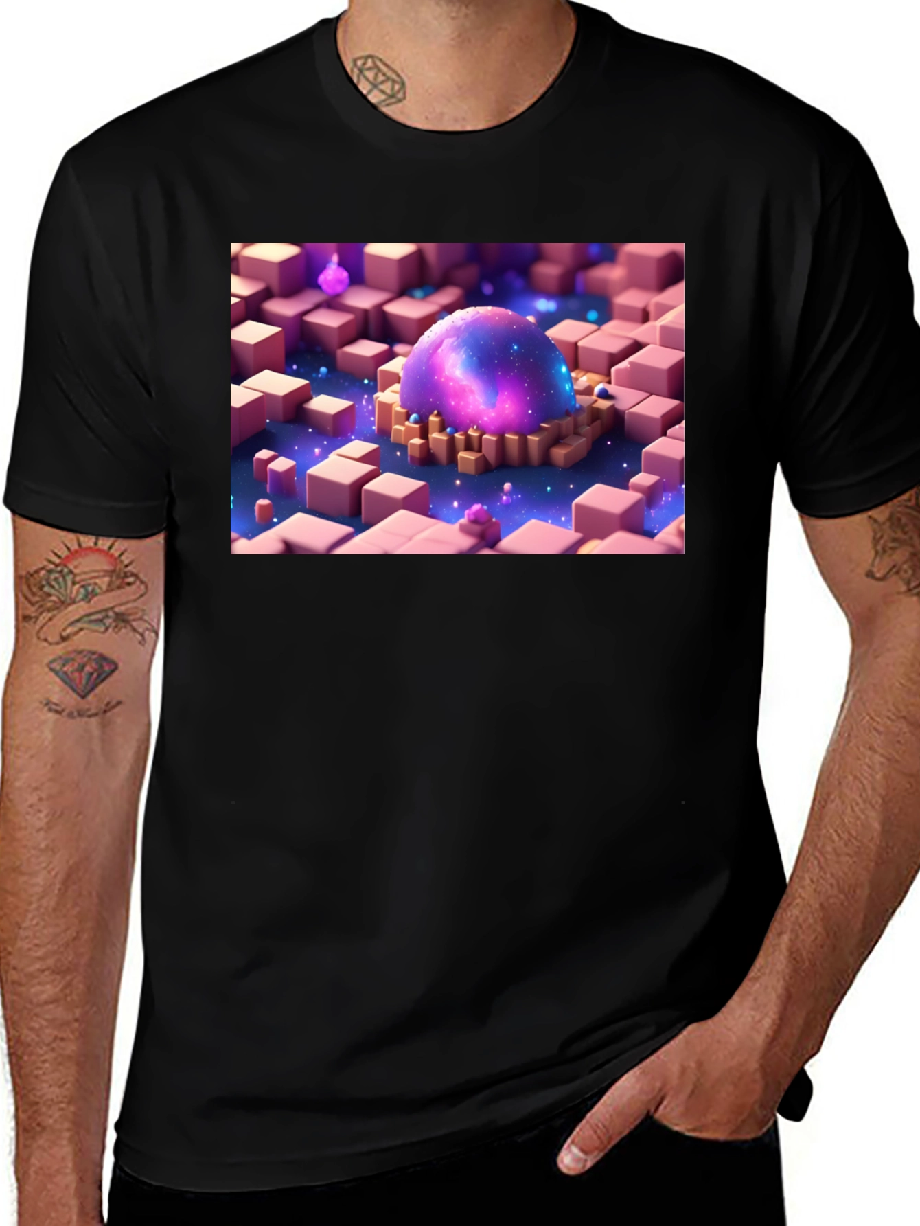 Variant 16 of Galaxy Cube T-Shirt - Unique Graphic Tee
