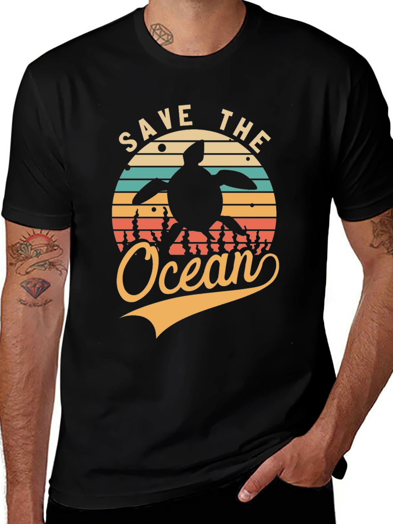 Variant 5 of Save the Ocean Turtle Graphic Tee
