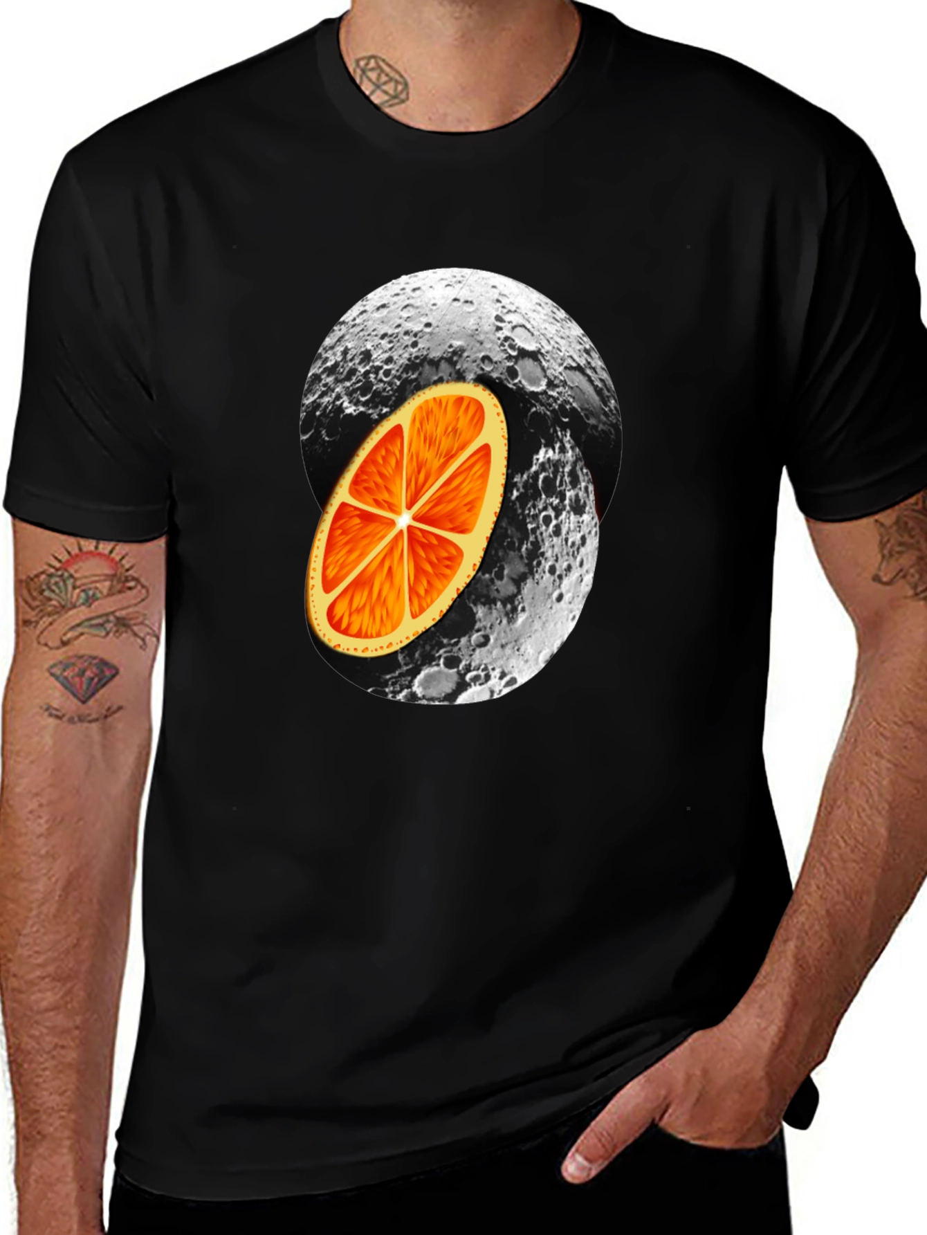 Variant 13 of Orange Moon Graphic T-Shirt - Unique Design