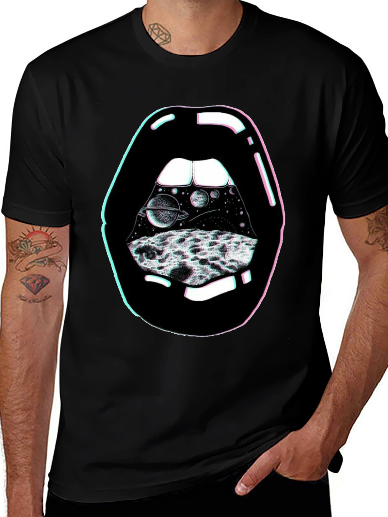Variant 23 of Space Lips Graphic T-Shirt - Unique Design