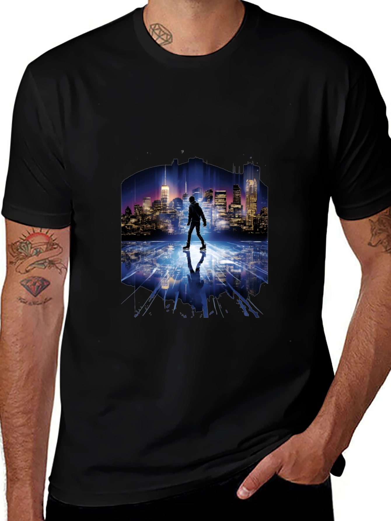 Variant 15 of Cityscape Reflection T-Shirt - Urban Style