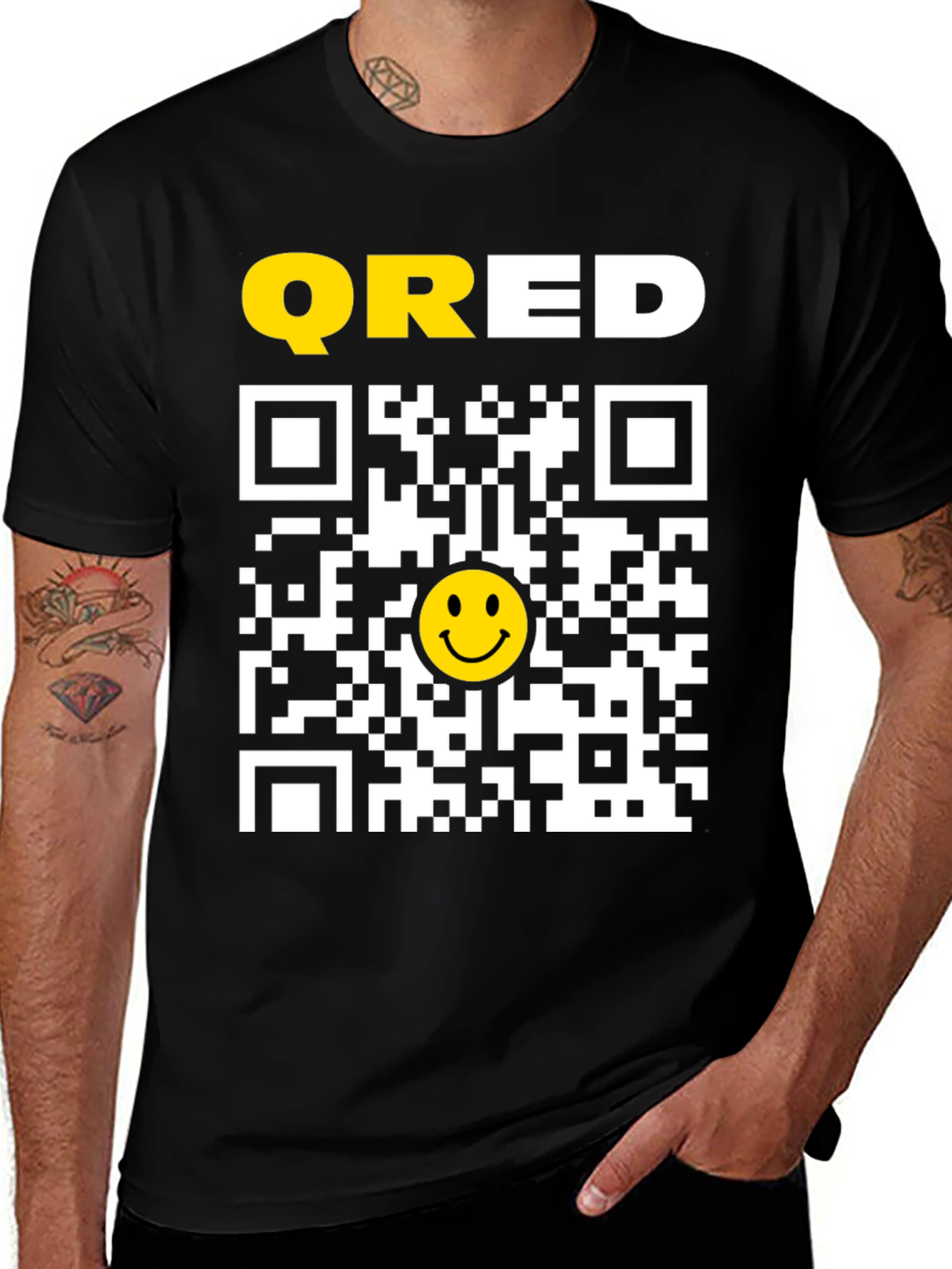 QRED QR Code Smiley Face T-Shirt