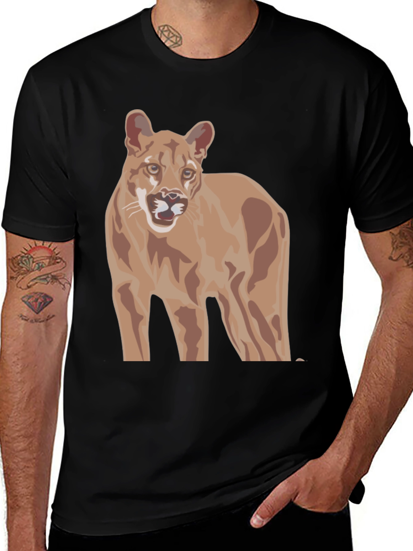 Variant 25 of Cougar Graphic Black T-Shirt
