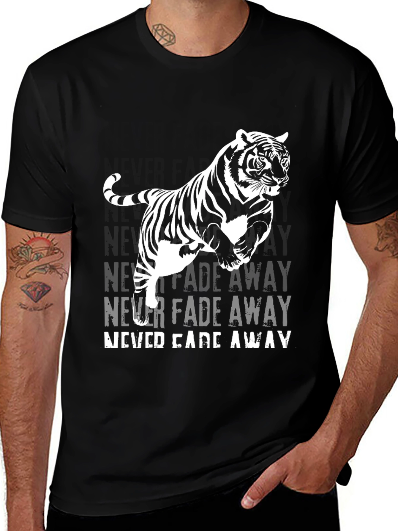 Variant 10 of Bold Tiger Graphic Tee - Never Fade Away
