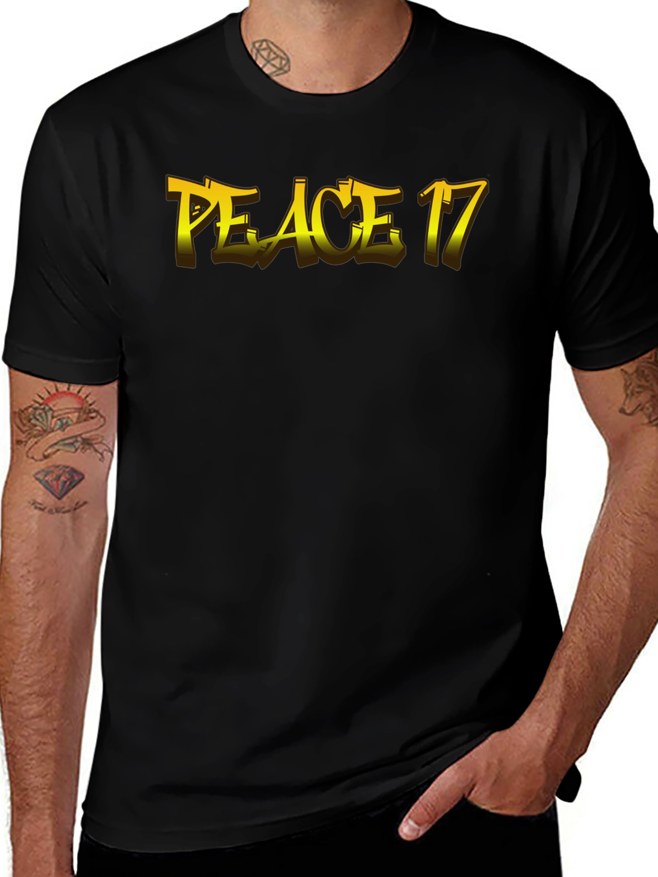 Variant 15 of Peace 17 Black Graphic Tee