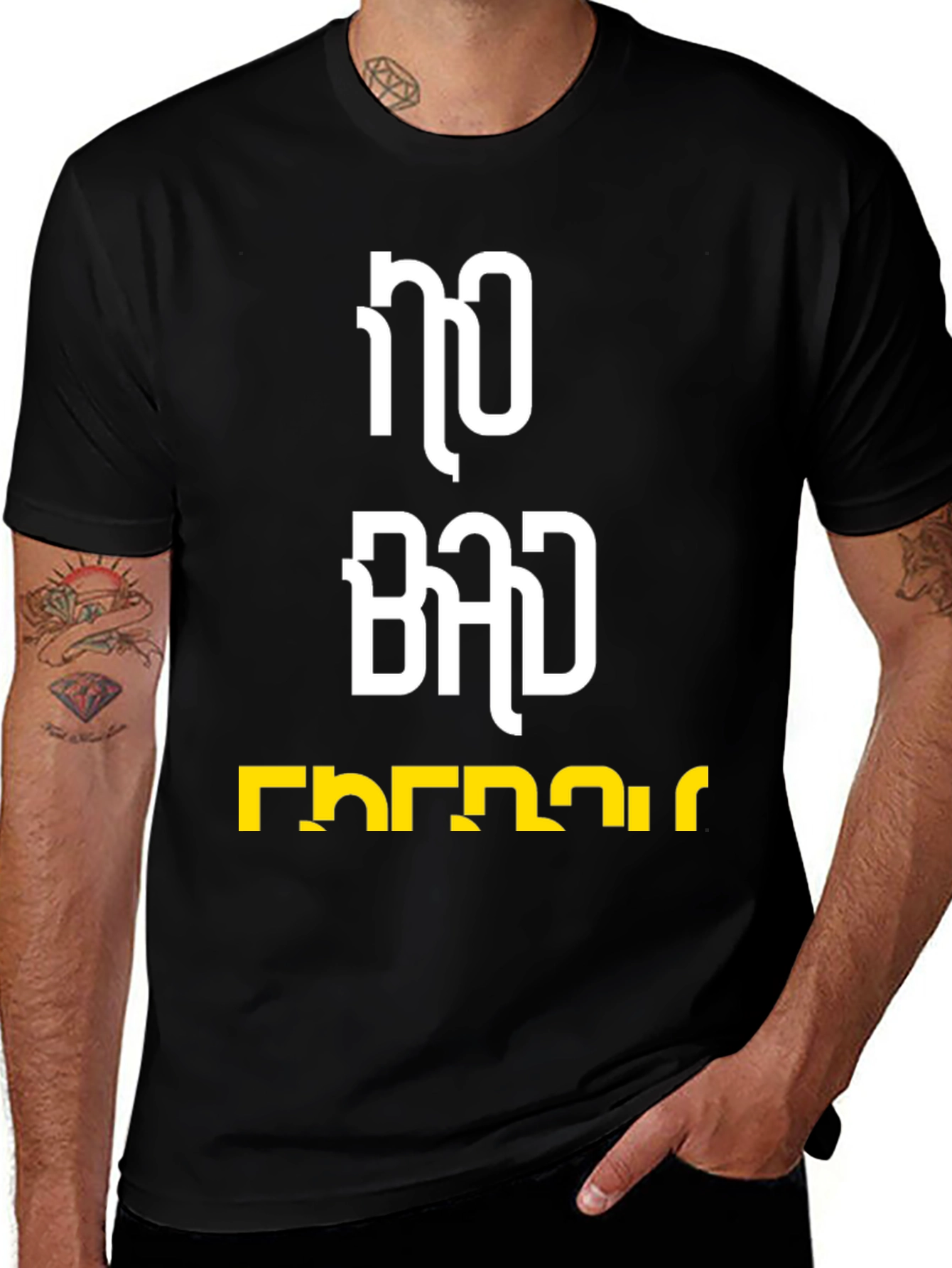 No Bad Energy Black Graphic T-Shirt