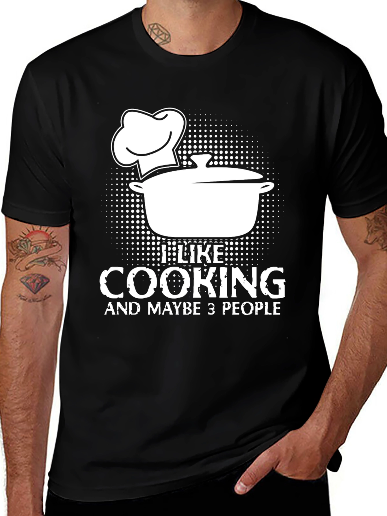 Variant 9 of Funny Cooking Lover T-Shirt - I Like Cooking and Maybe 3 People
