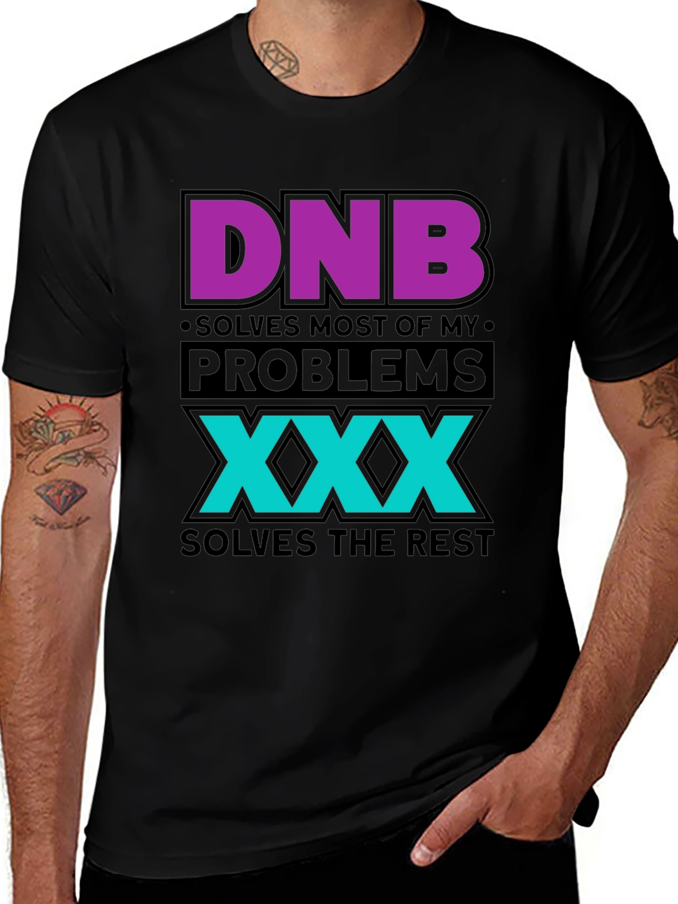 DNB Solves Most T-Shirt - Drum and Bass Music Lover Tee
