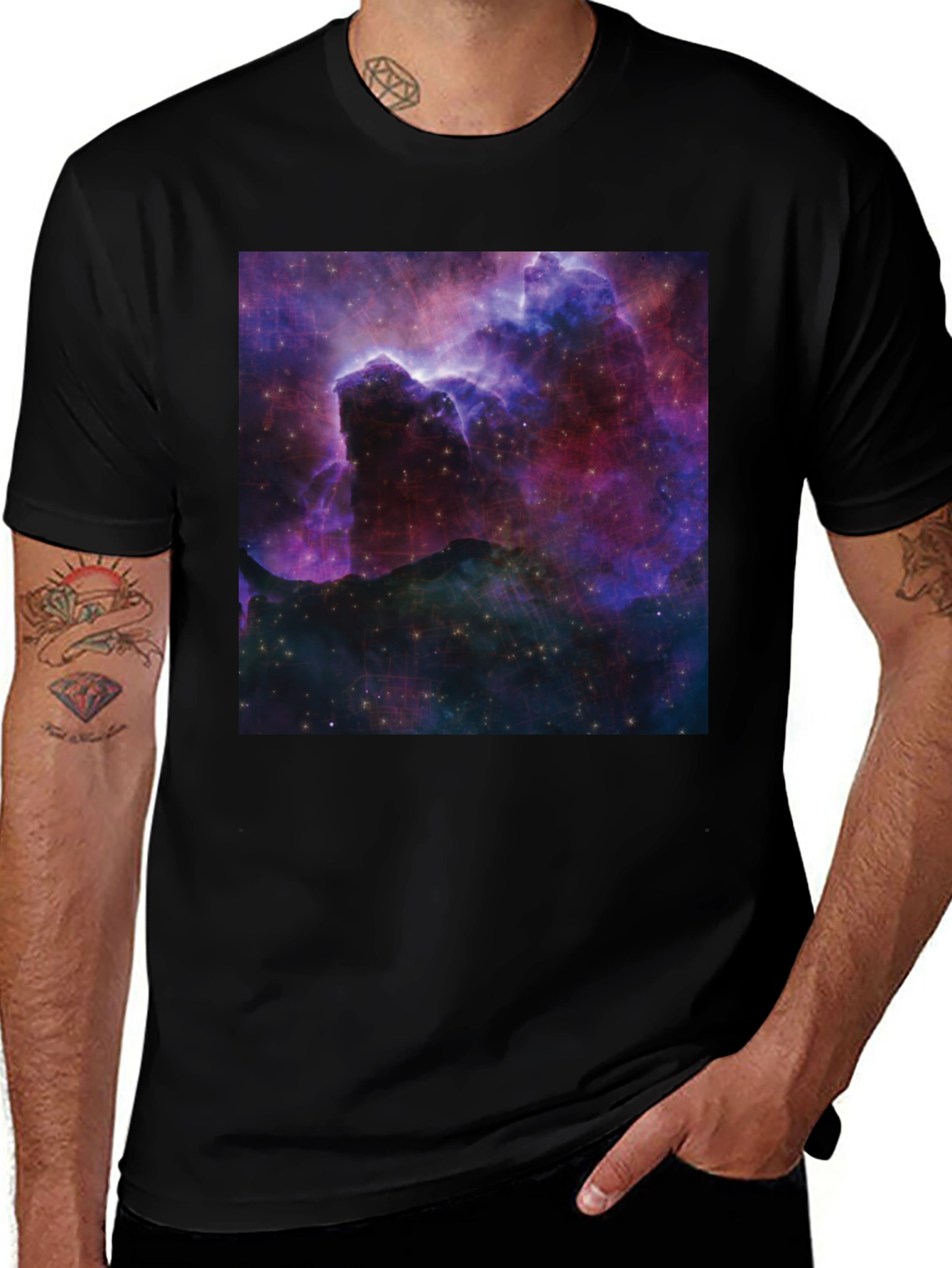 Variant 24 of Nebula Graphic Black T-Shirt