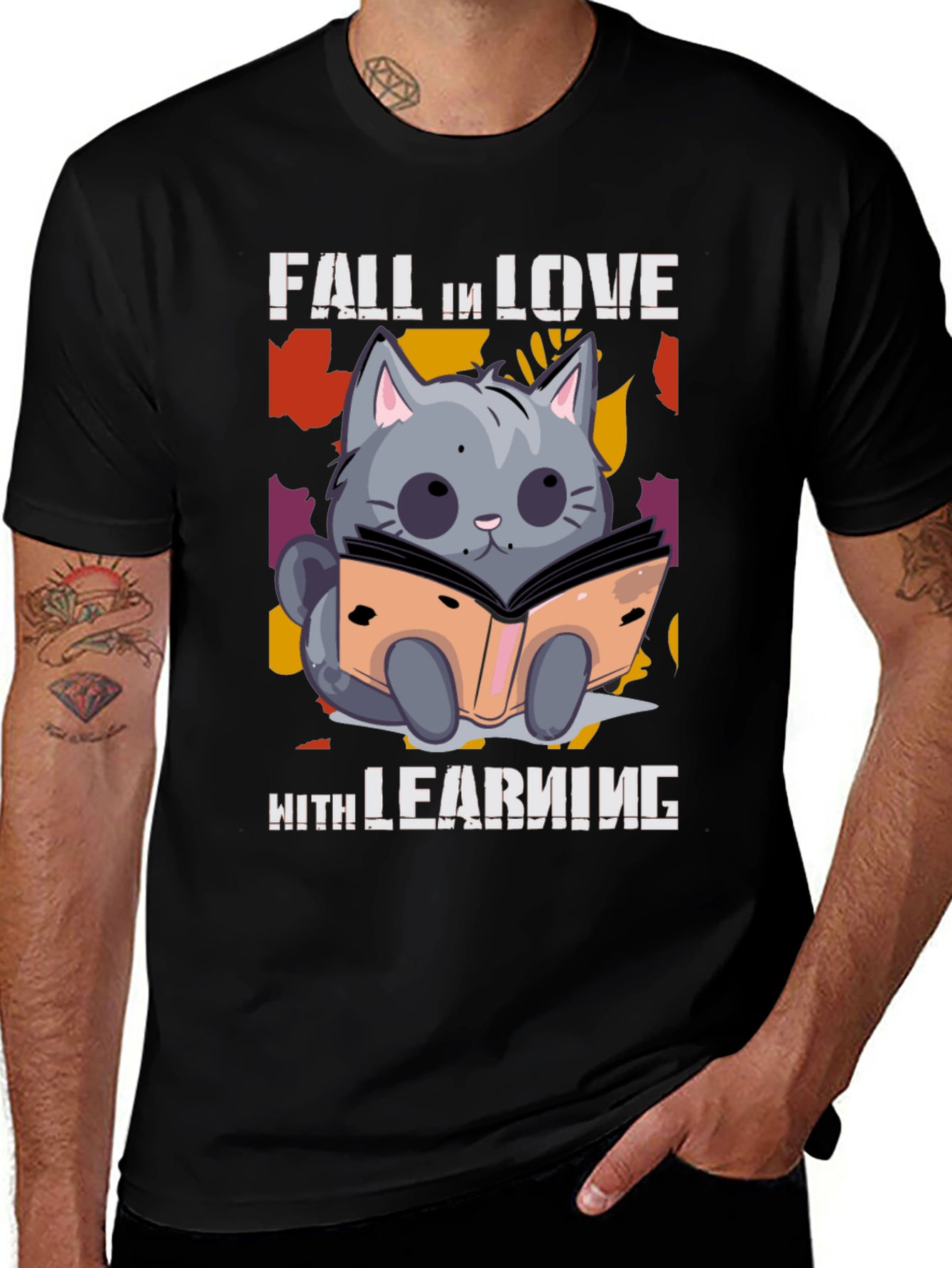 Fall In Love With Learning Cat T-Shirt