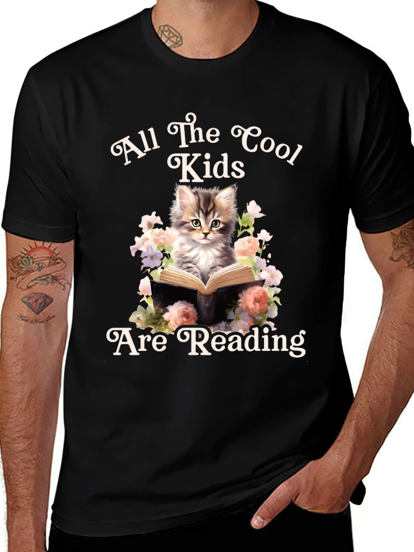 Variant 24 of Cool Kids Reading Kitten T-Shirt