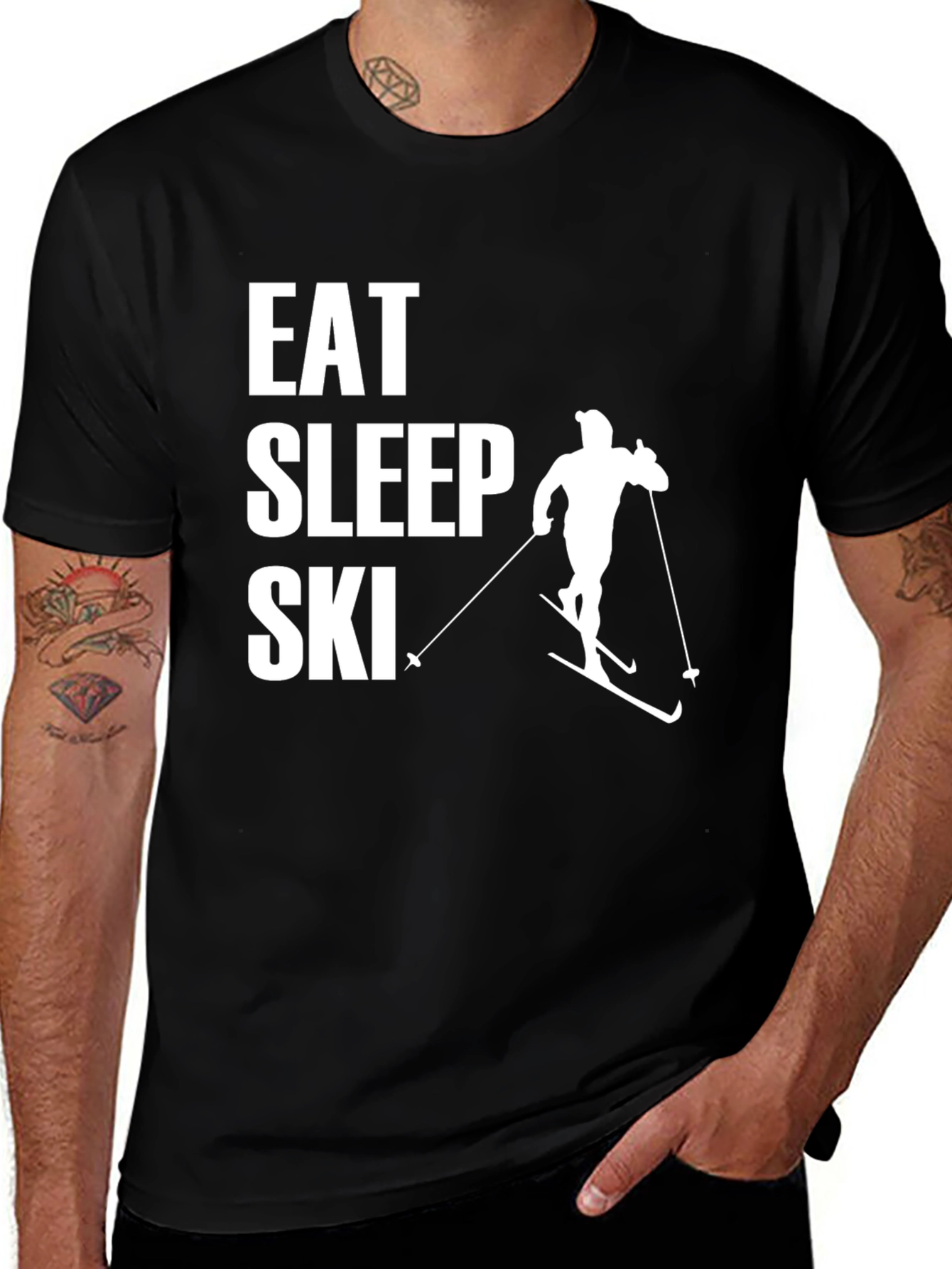 Variant 25 of Eat Sleep Ski T-Shirt - Winter Sports Apparel