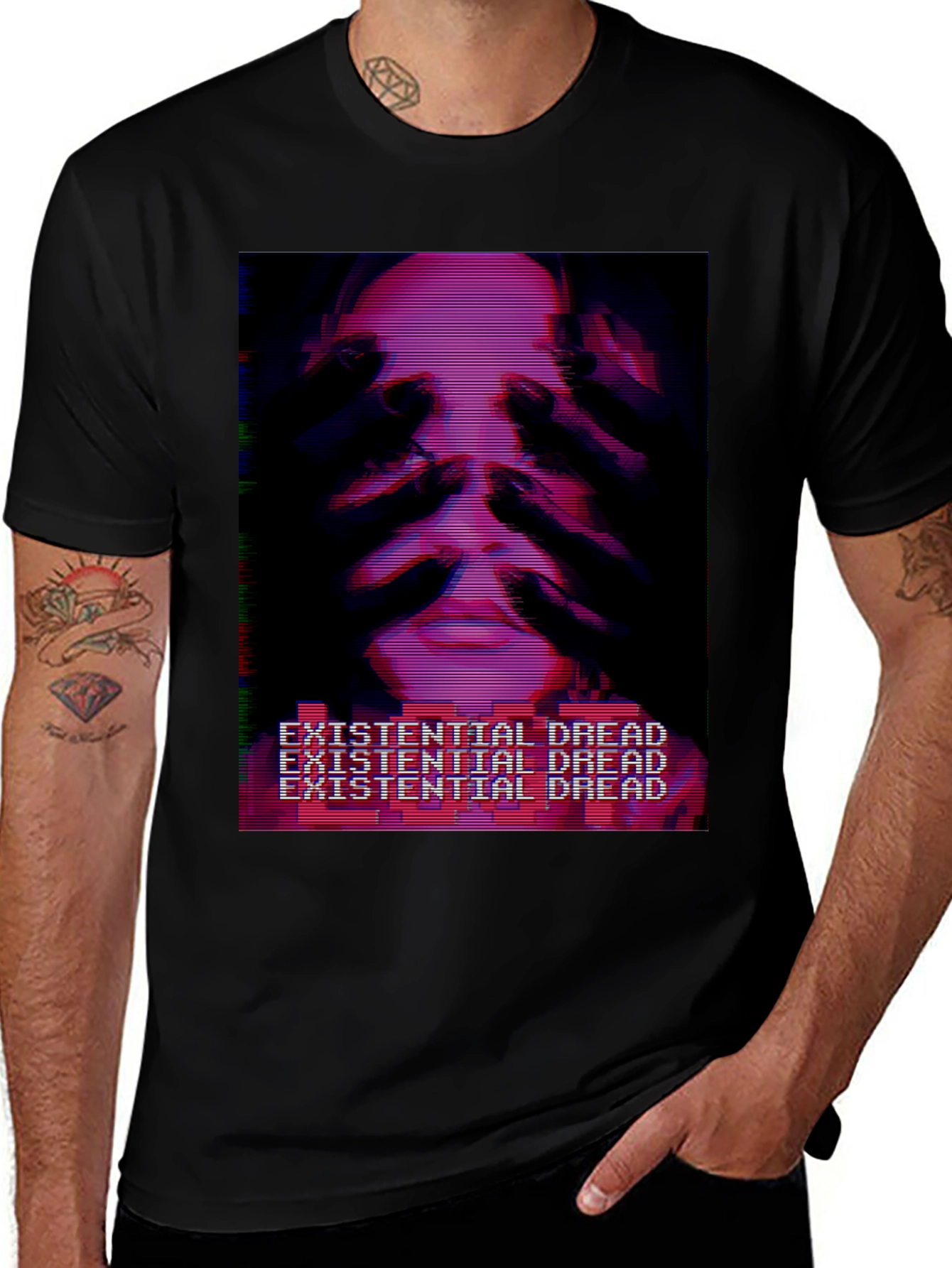 Variant 26 of Existential Dread T-Shirt - Glitchcore Aesthetic