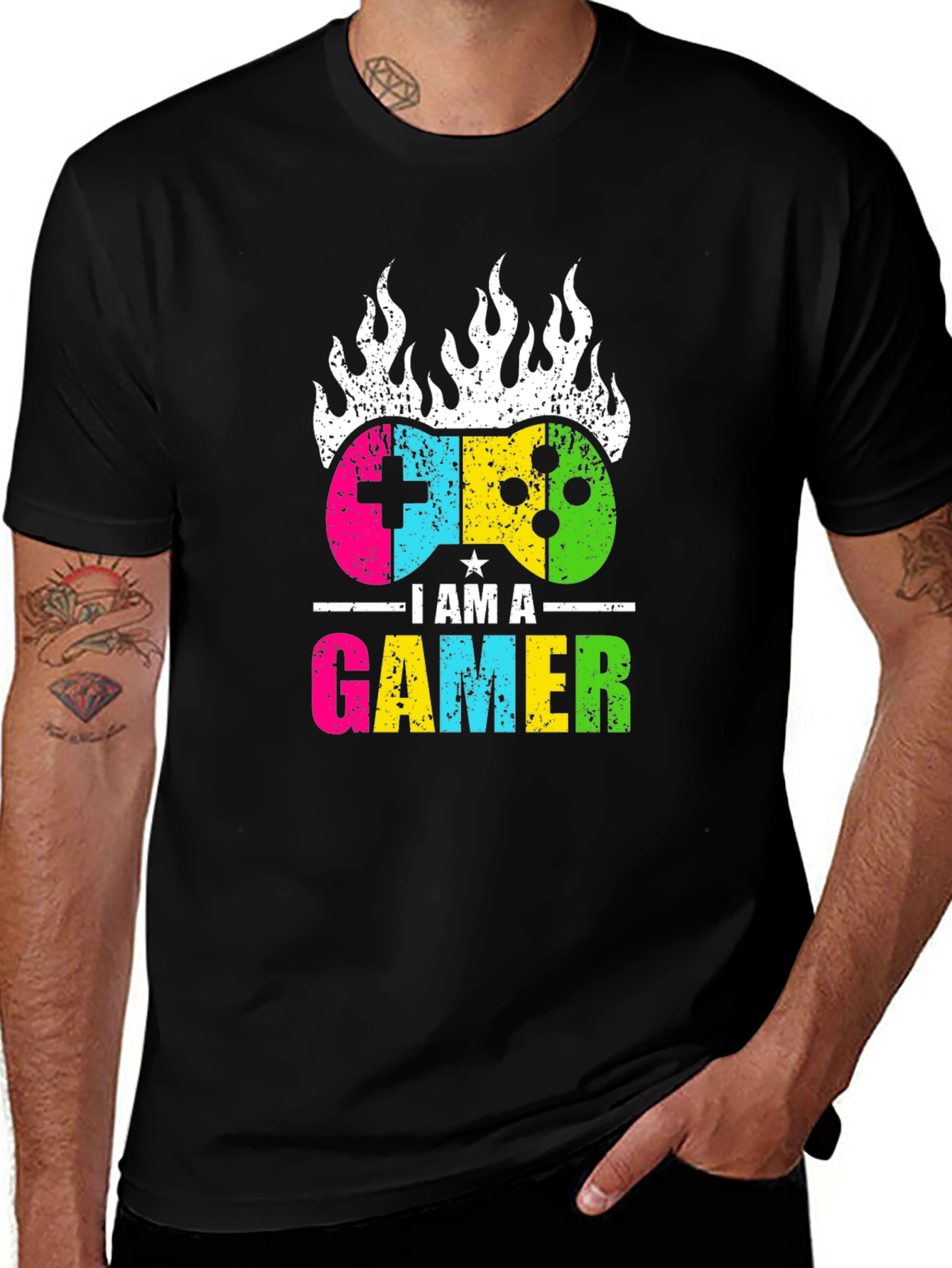 Variant 4 of I Am A Gamer Black T-Shirt