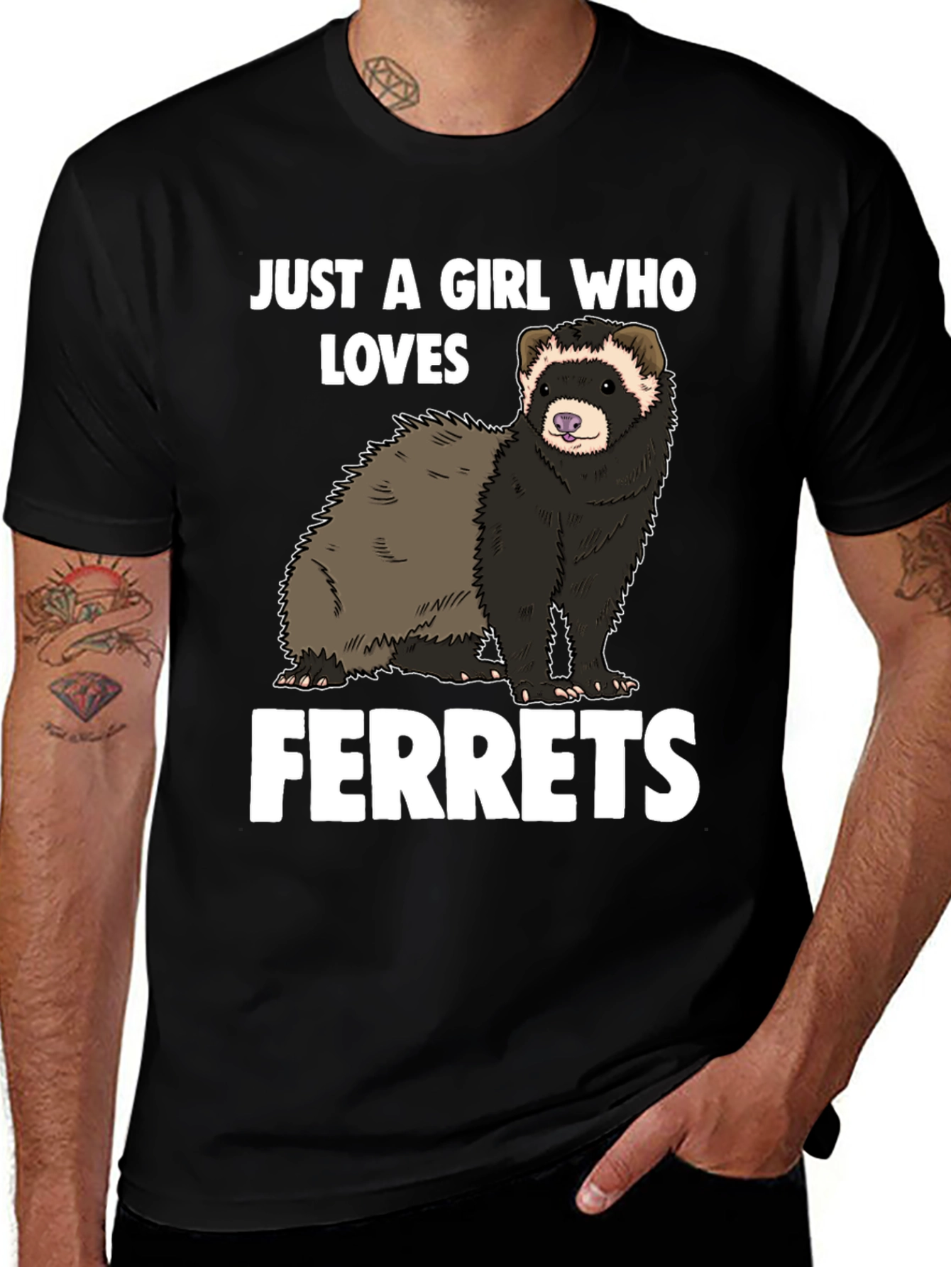 Variant 27 of Just a Girl Who Loves Ferrets Graphic Tee