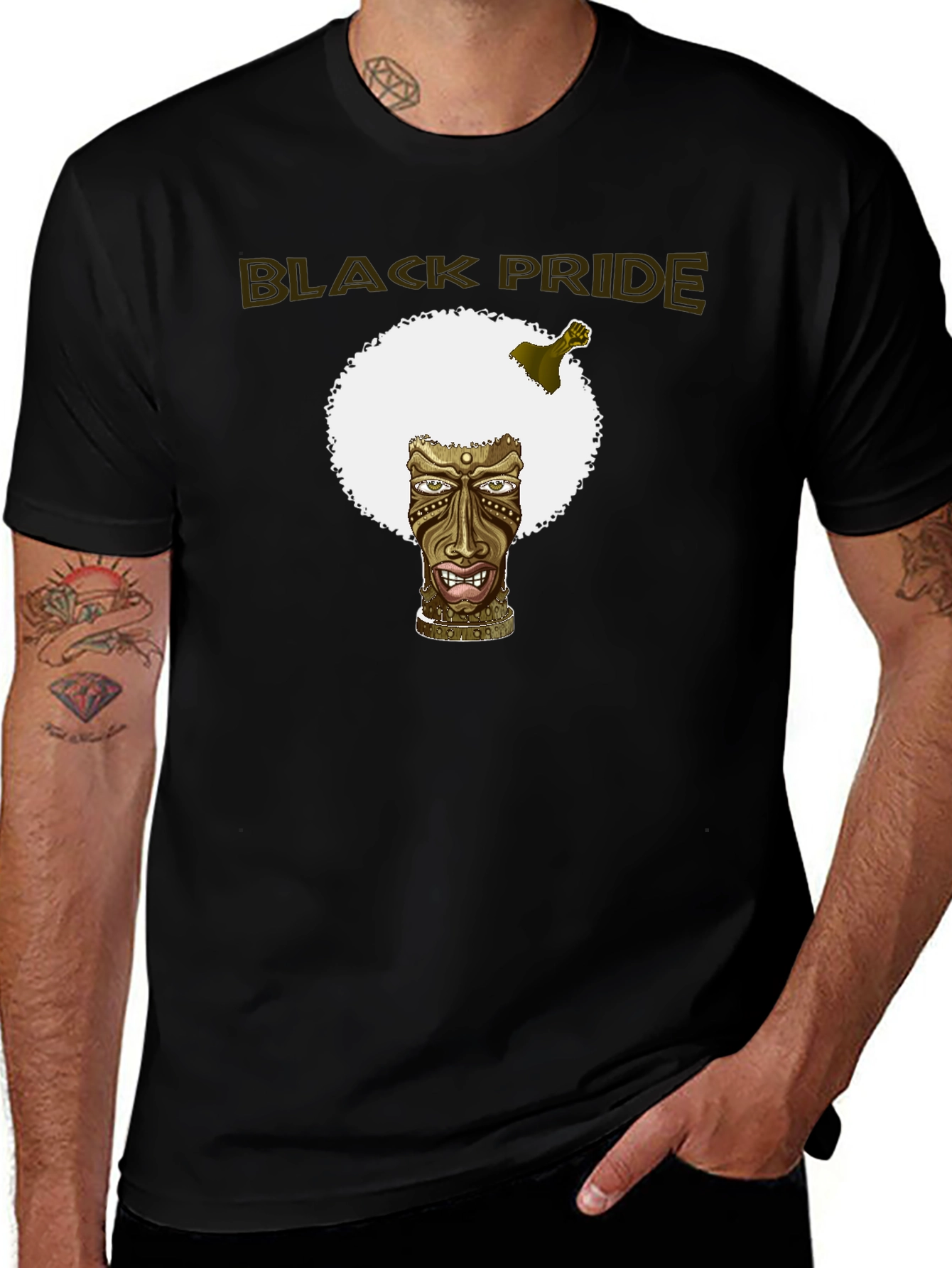 Variant 30 of Black Pride Graphic Tee - Afro Tiki