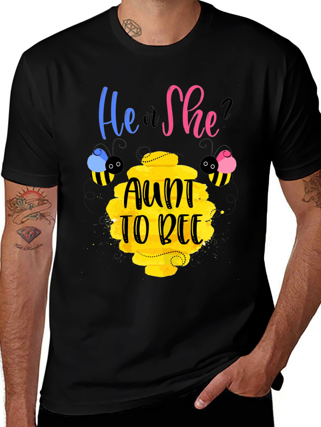 Variant 17 of He or She? Aunt to Bee Gender Reveal T-Shirt