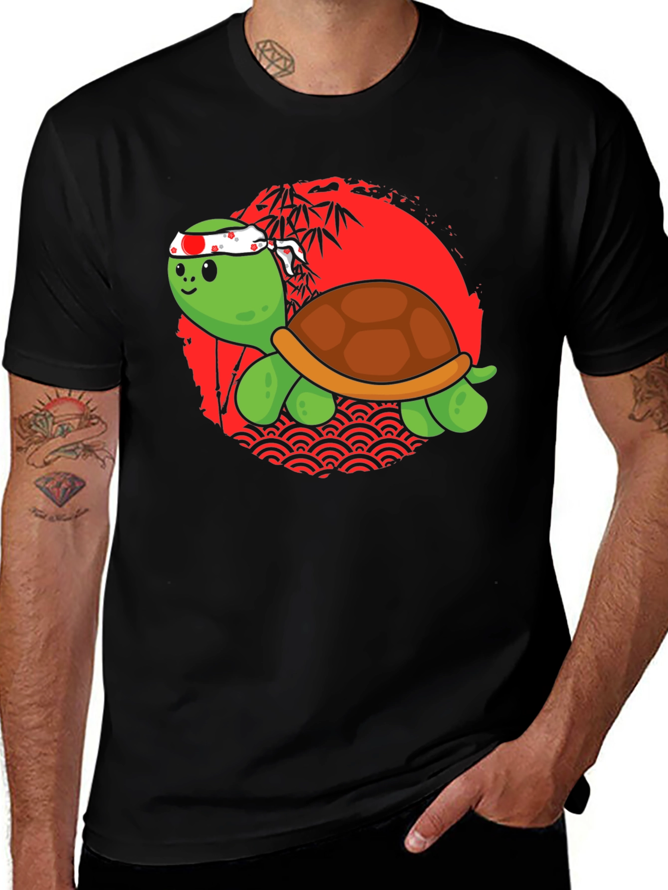 Variant 30 of Samurai Turtle Graphic Tee - Cool Japanese Style T-Shirt
