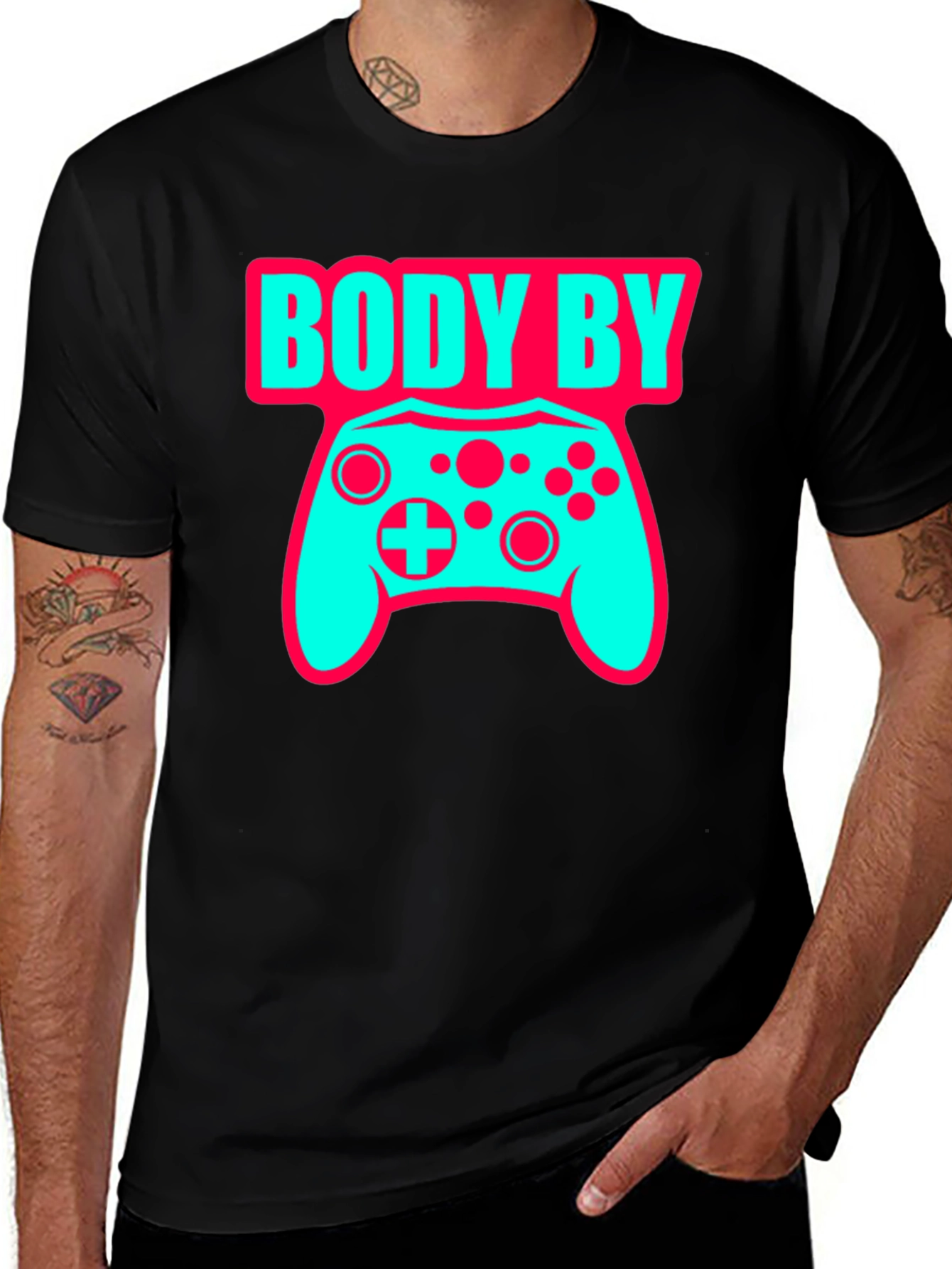 Variant 26 of Body By Video Games Funny Gamer T-Shirt