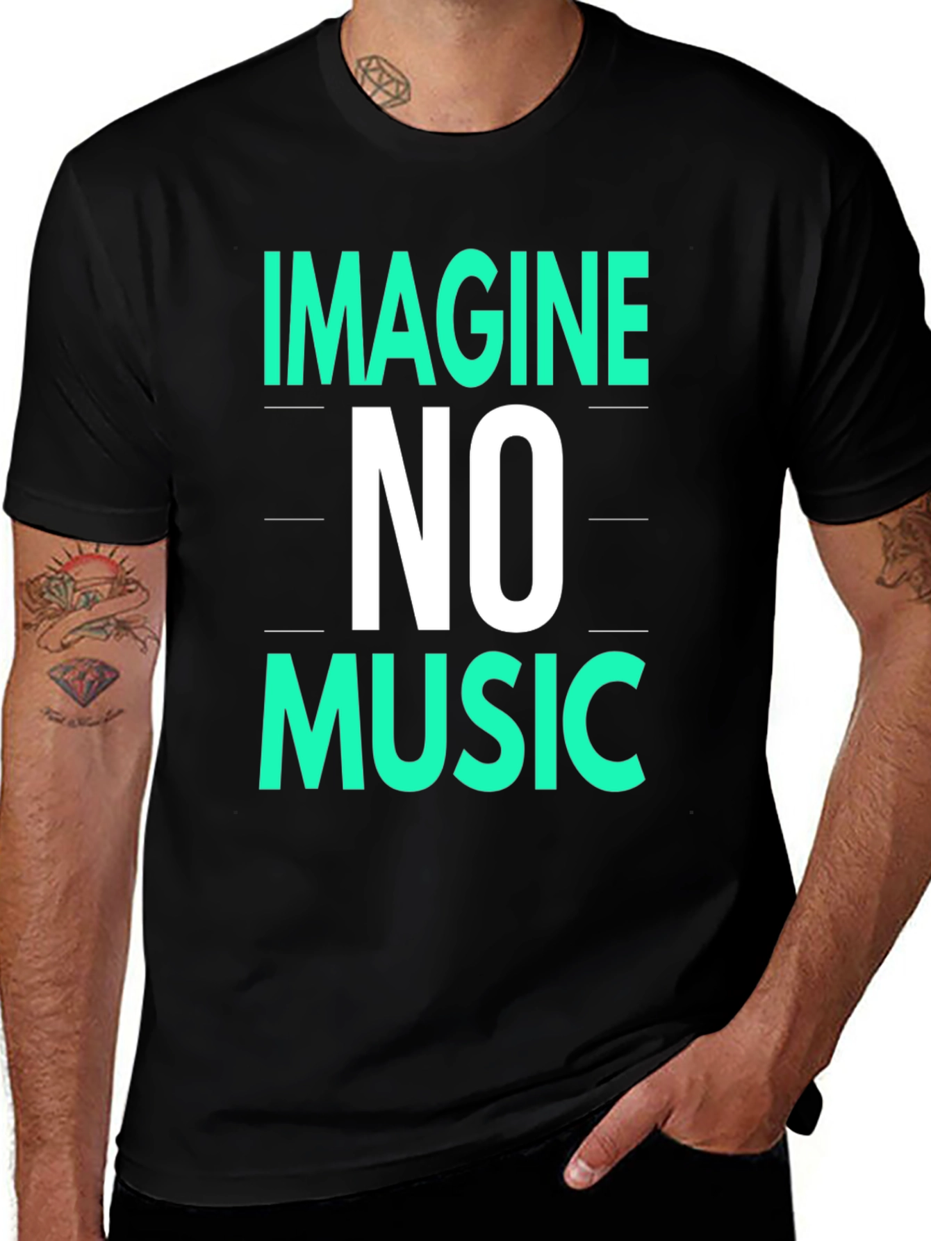 Variant 22 of Imagine No Music Graphic Tee