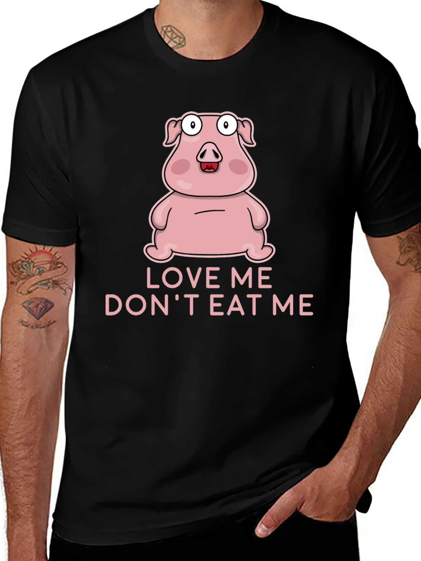 Variant 15 of Love Me Don't Eat Me Pig Graphic T-Shirt