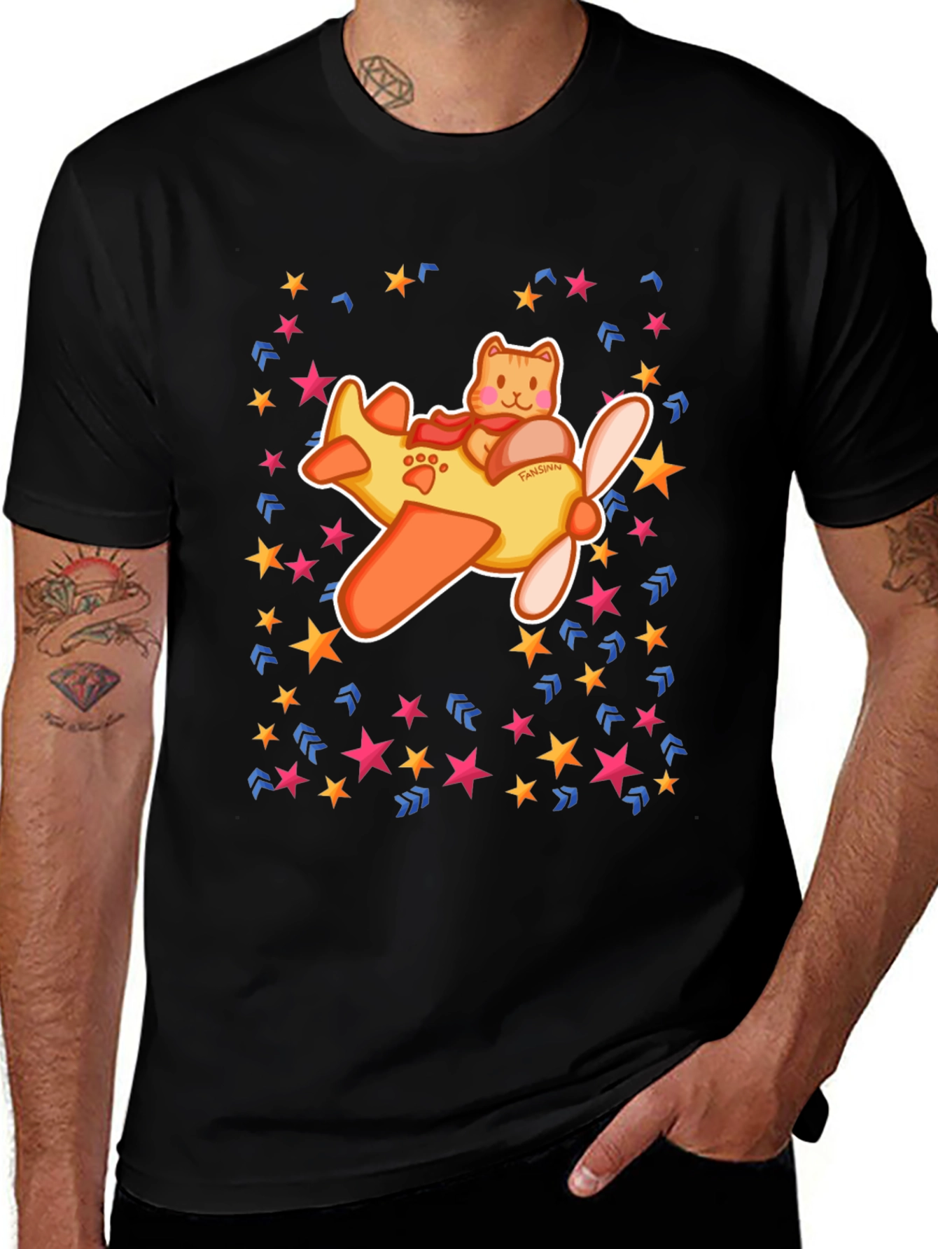 Variant 20 of Cat Pilot T-Shirt - Fun Whimsical Design