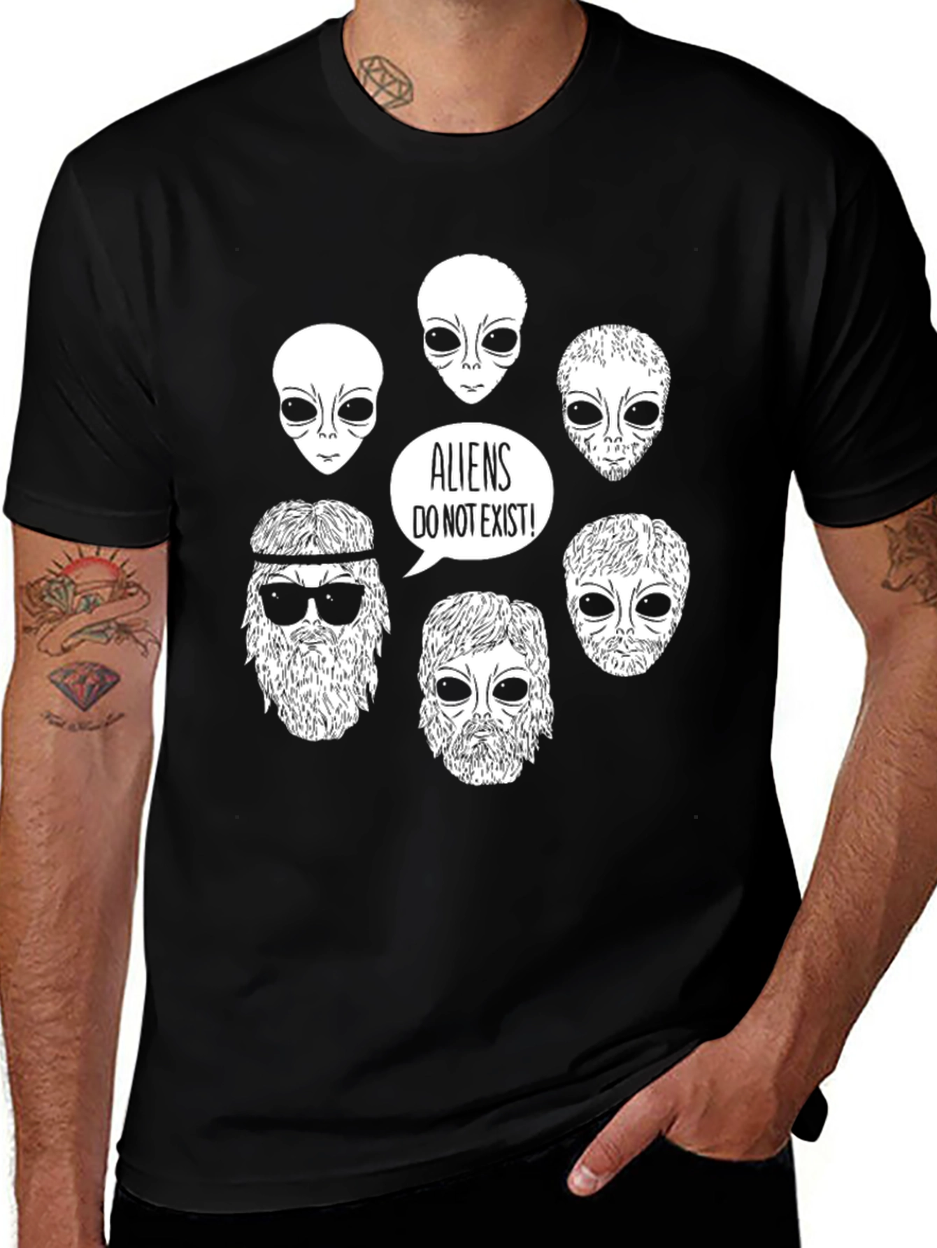 Black Aliens Do Not Exist Graphic Tee main image