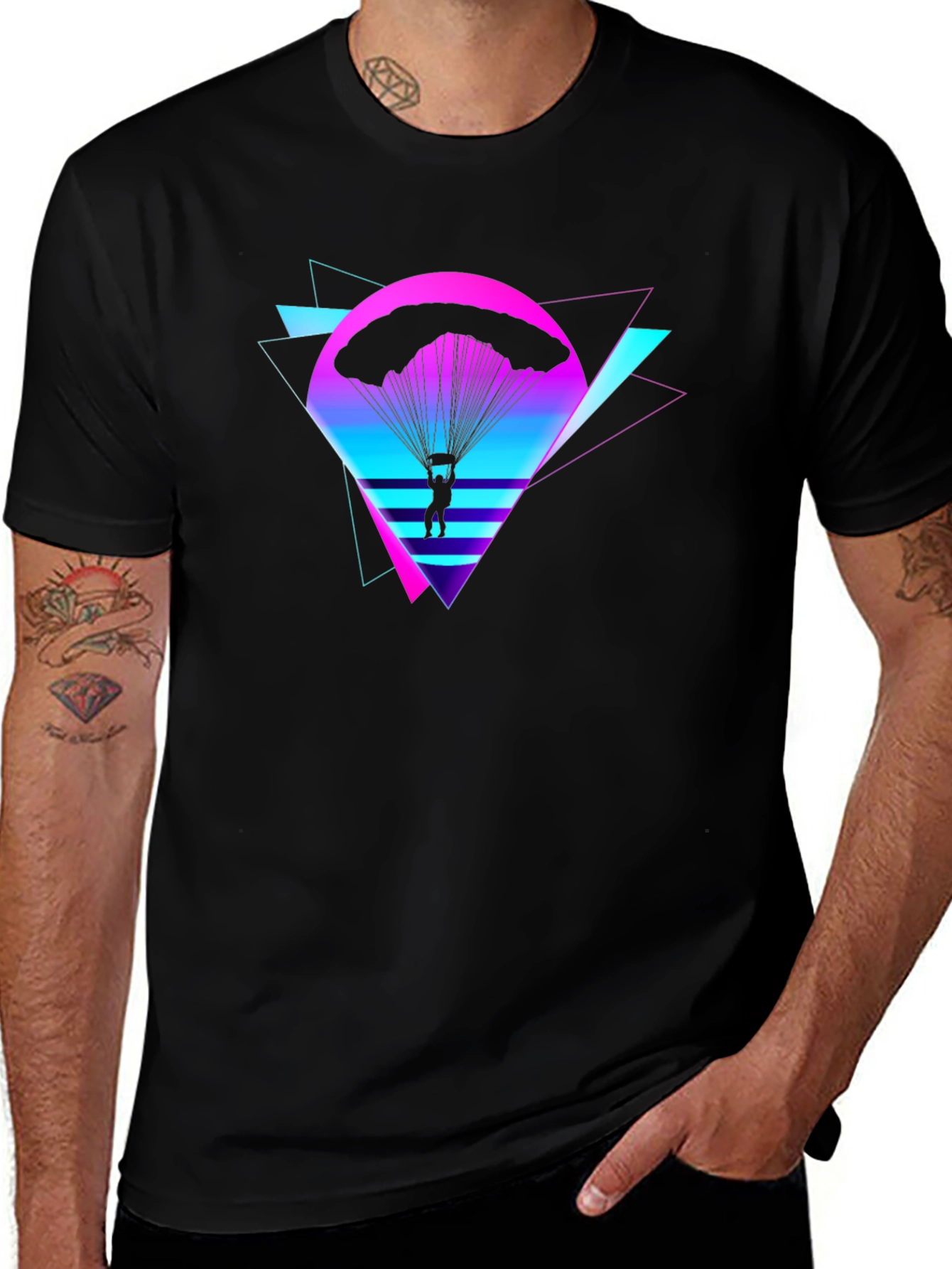 Variant 19 of Retro Parachute T-Shirt - Black