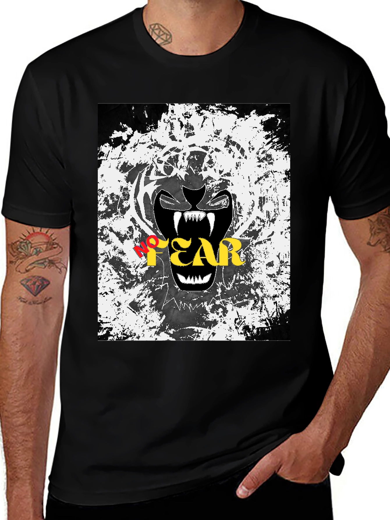 Variant 27 of No Fear Tiger Graphic Black T-Shirt
