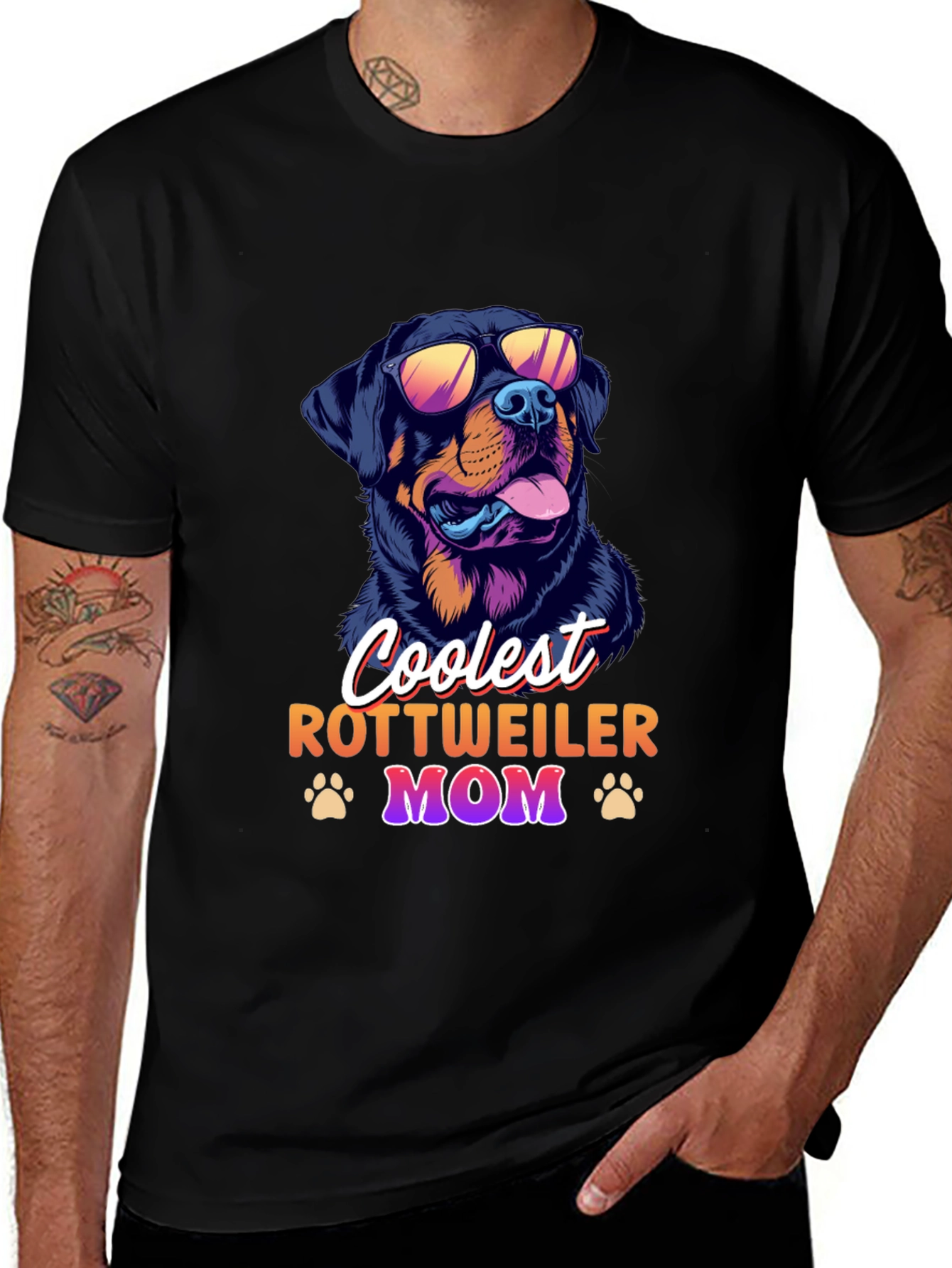 Variant 2 of Coolest Rottweiler Mom Black T-Shirt