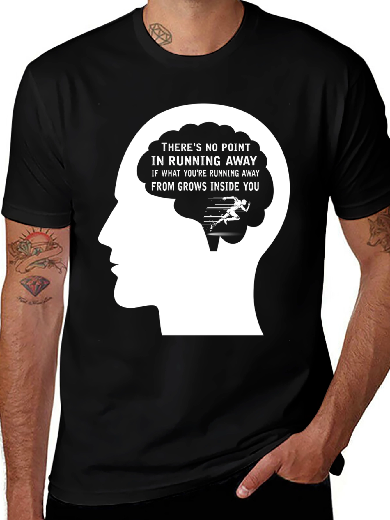 Variant 10 of Motivational Running T-Shirt - Brain Design