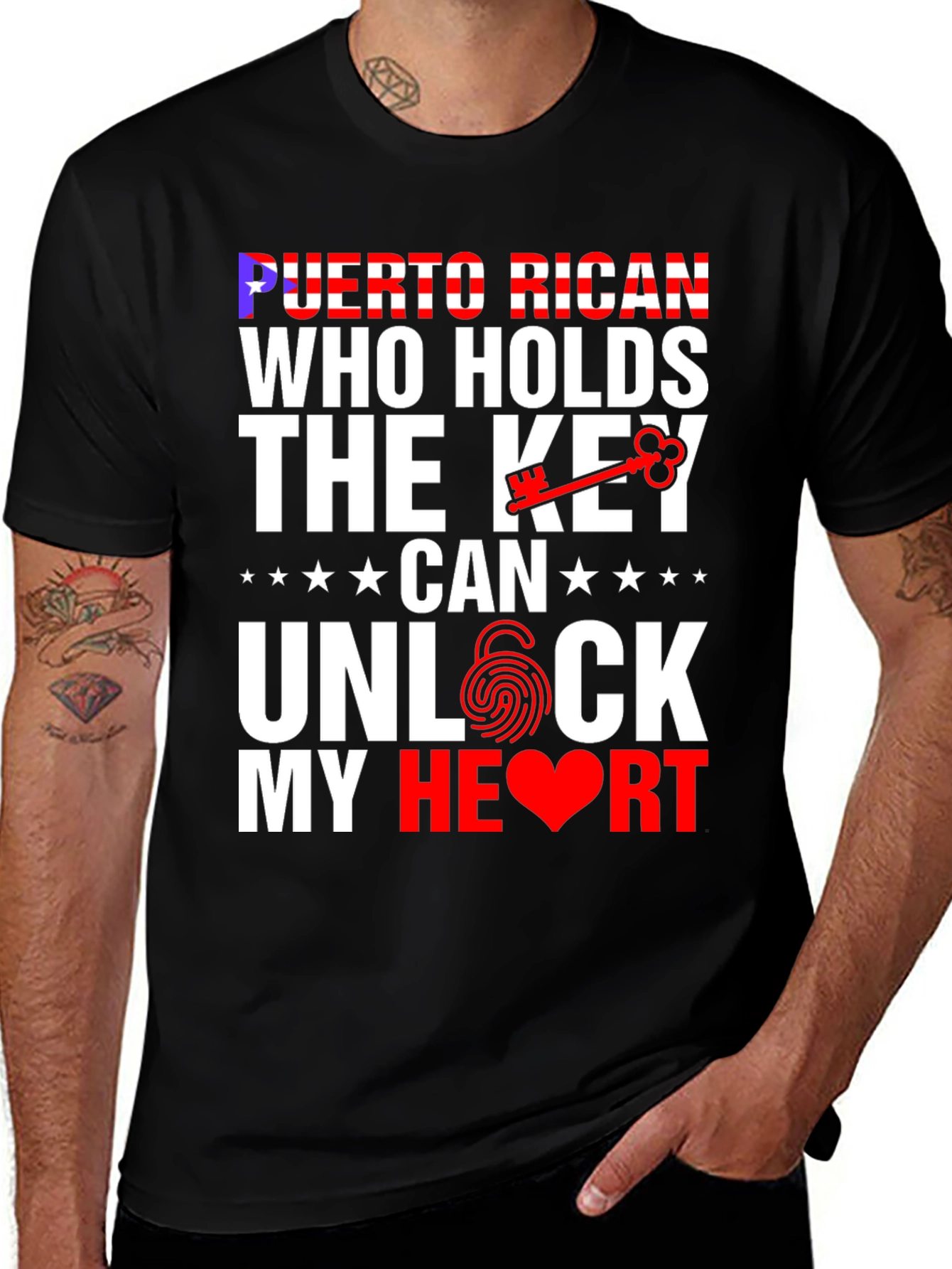 Variant 3 of Puerto Rican Key to My Heart Graphic T-Shirt