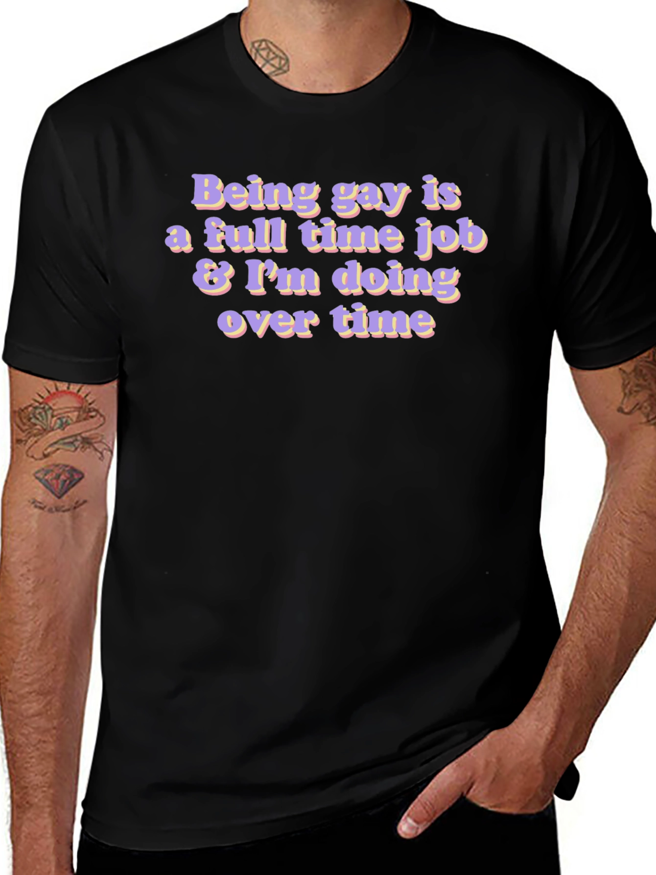 Variant 13 of Gay Overtime Black T-Shirt