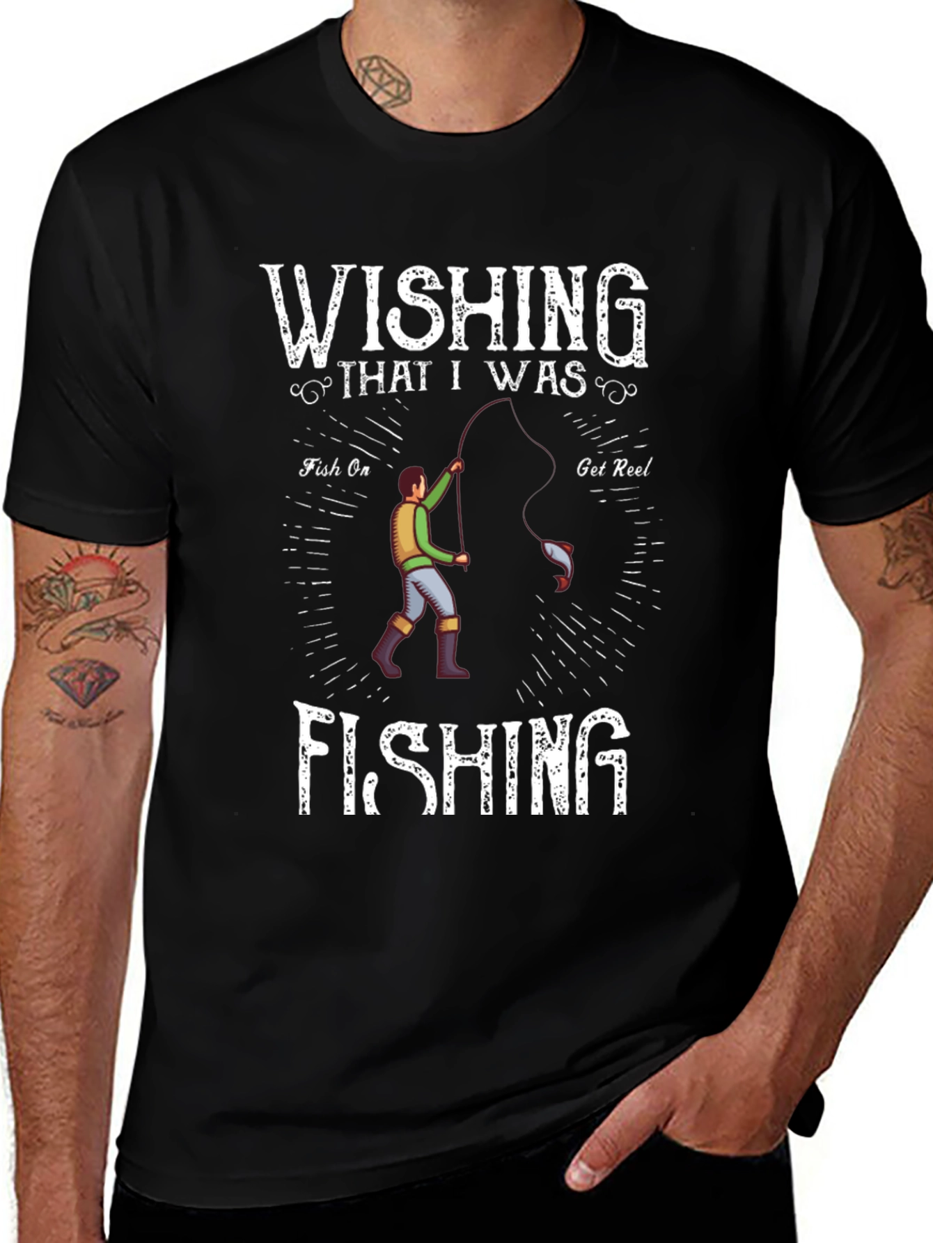 Variant 8 of Wishing I Was Fishing T-Shirt
